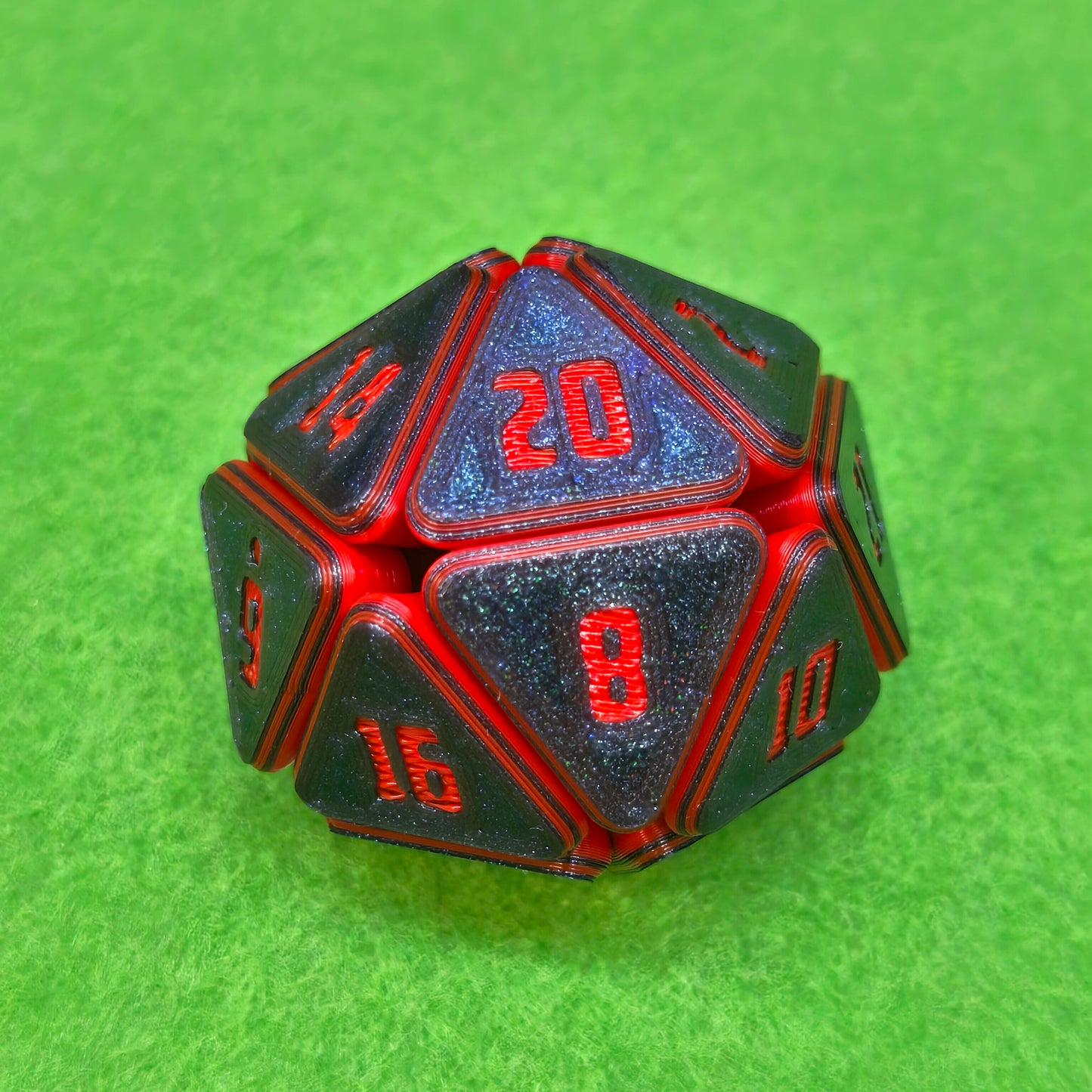 D&D squishable dice, fidget D20, 3D printed gaming accessories, tabletop RPG stress relief toy, gift for Dungeons and Dragons players, squishy D20 for TTRPG gamers.
