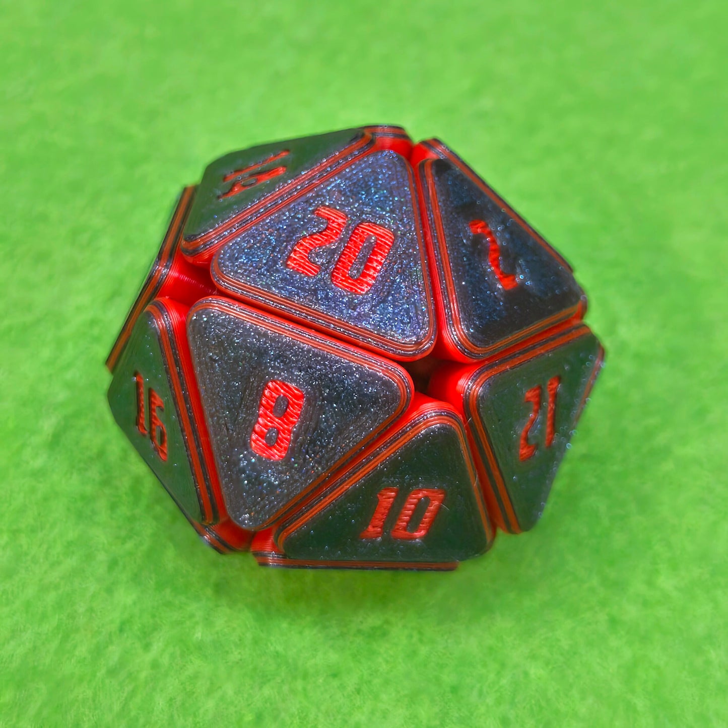 D&D squishable dice, fidget D20, 3D printed gaming accessories, tabletop RPG stress relief toy, gift for Dungeons and Dragons players, squishy D20 for TTRPG gamers.