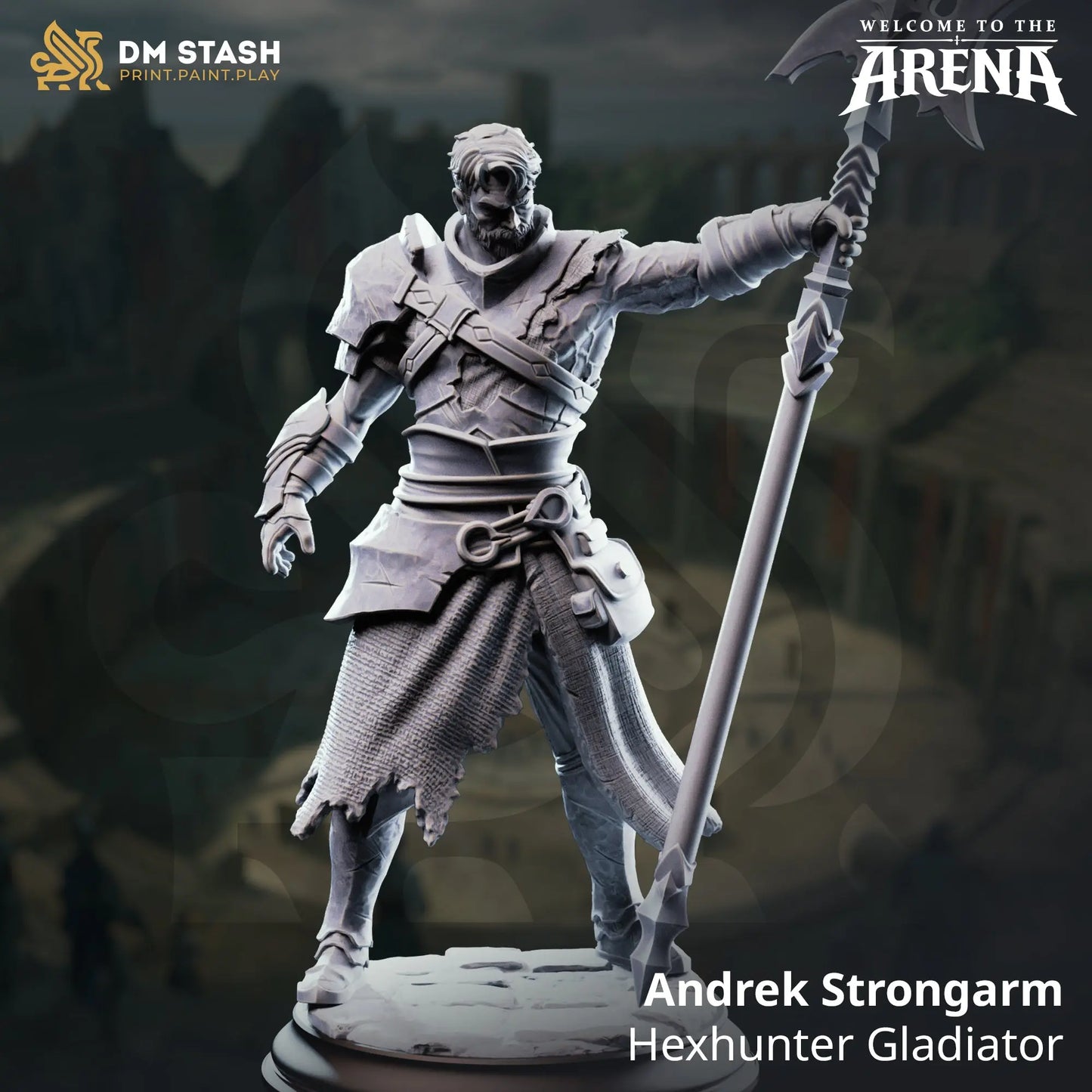 3D Printed Resin Miniature | 32mm Scale | The Arena - Human Six Sided Society