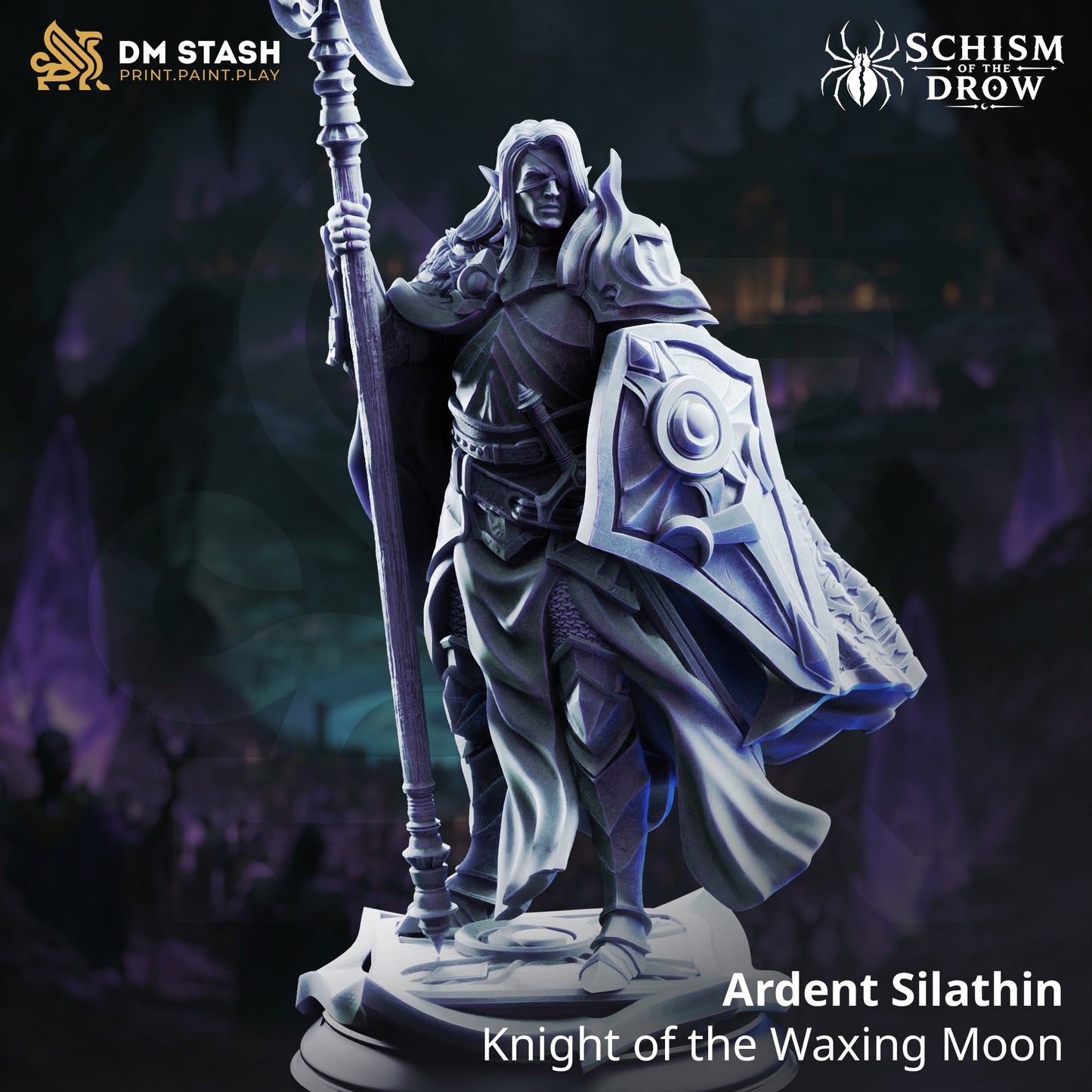 3D Printed Resin Miniature | 32mm Scale | Schism of the Drow - Elf, Drow Six Sided Society