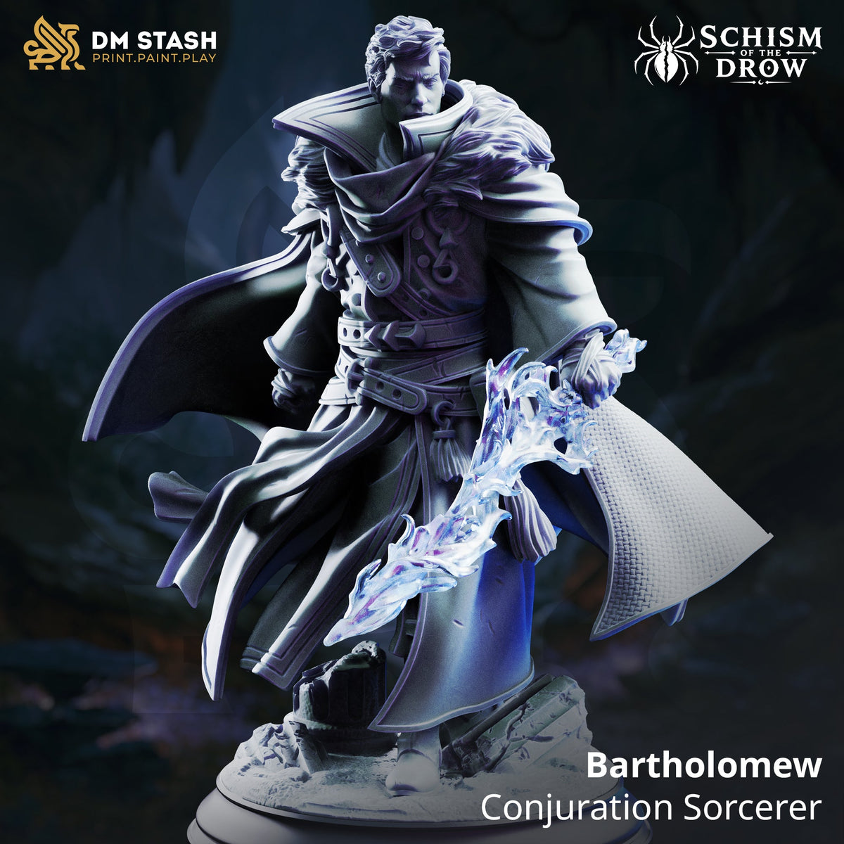 3D Printed Resin Miniature | 32mm Scale | Schism of the Drow - Human Six Sided Society