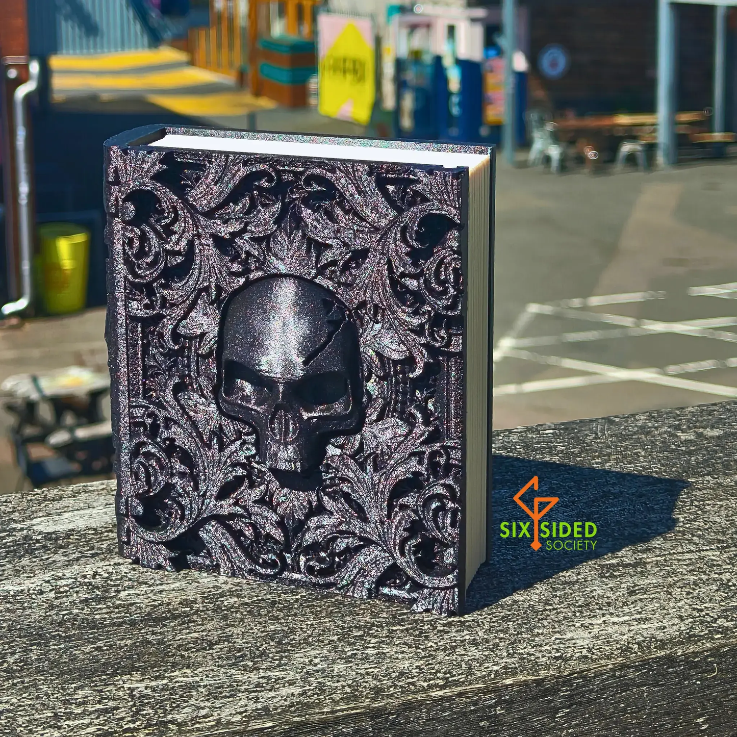 3D-printed book-shaped trinket box for tabletop gaming dice, miniatures, and cards – perfect Dungeons & Dragons storage solution with magnetic closure and nature-inspired design, ideal for RPG players and collectors in Coventry.