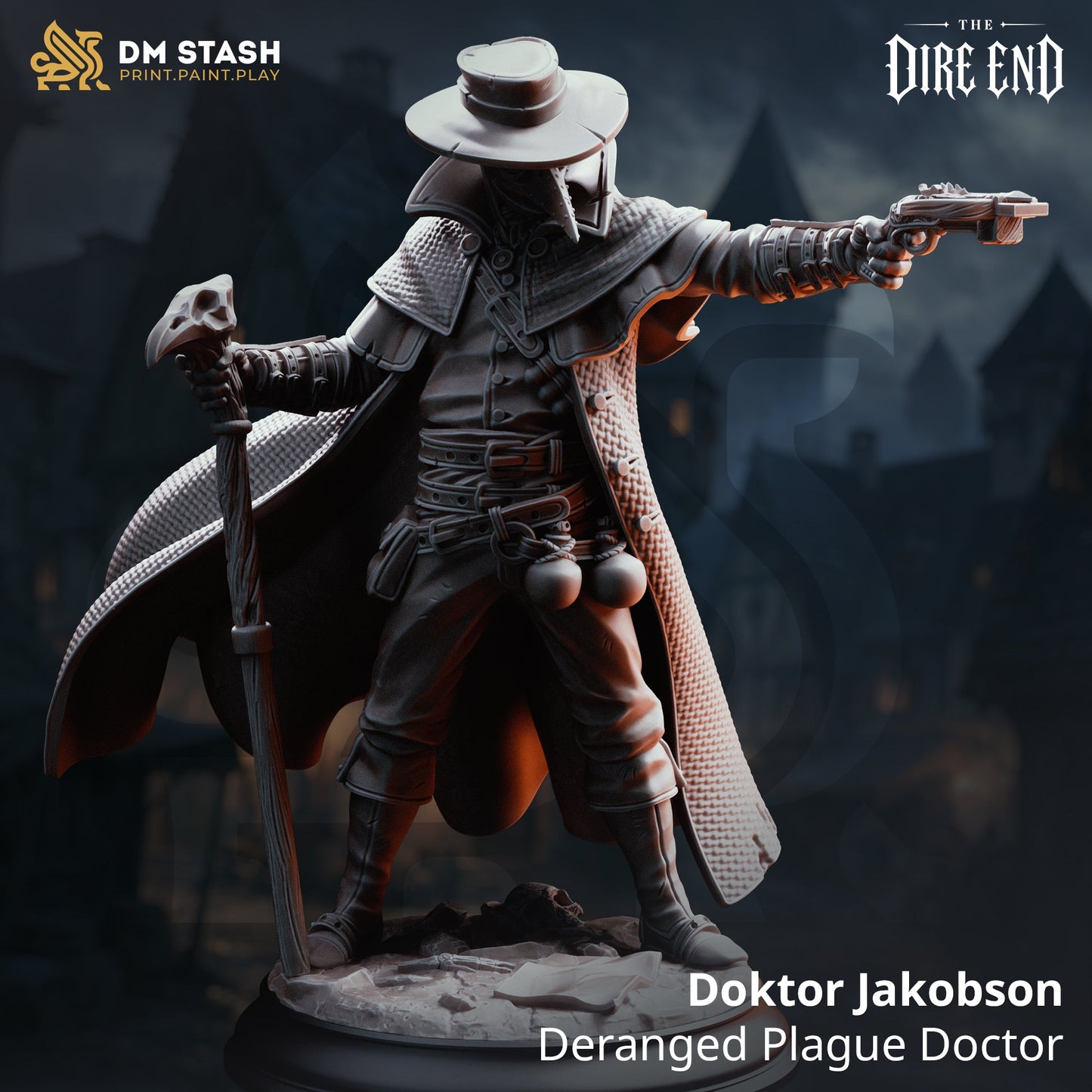 3D Printed Resin Miniature | Medium Monsters | Deranged Plague Doctor Six Sided Society