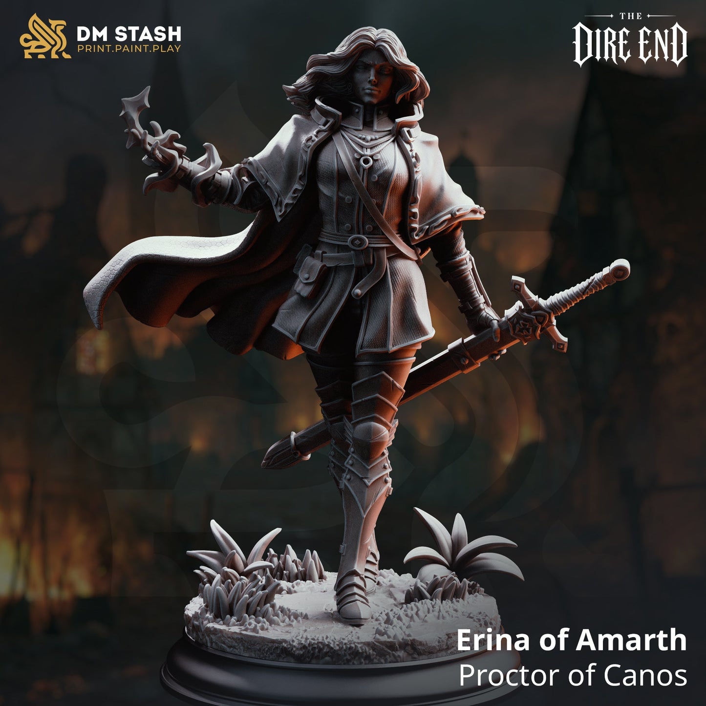 3D Printed Resin Miniature | 32mm Scale | The Dire End - Human Six Sided Society