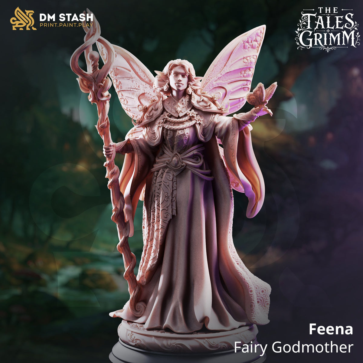 3D Printed Resin Miniature | 32mm Scale | The Tales Grimm - Fairy Godmother Six Sided Society