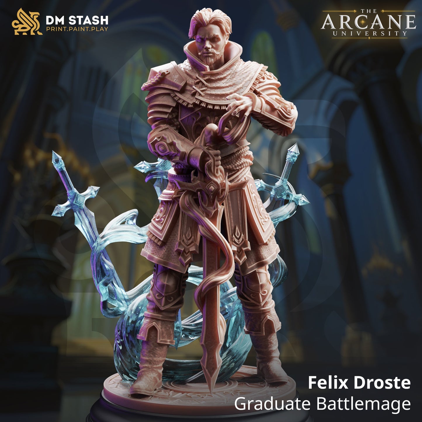 3D Printed Resin Miniature | 32mm Scale | The Arcane Univesity - Human Six Sided Society