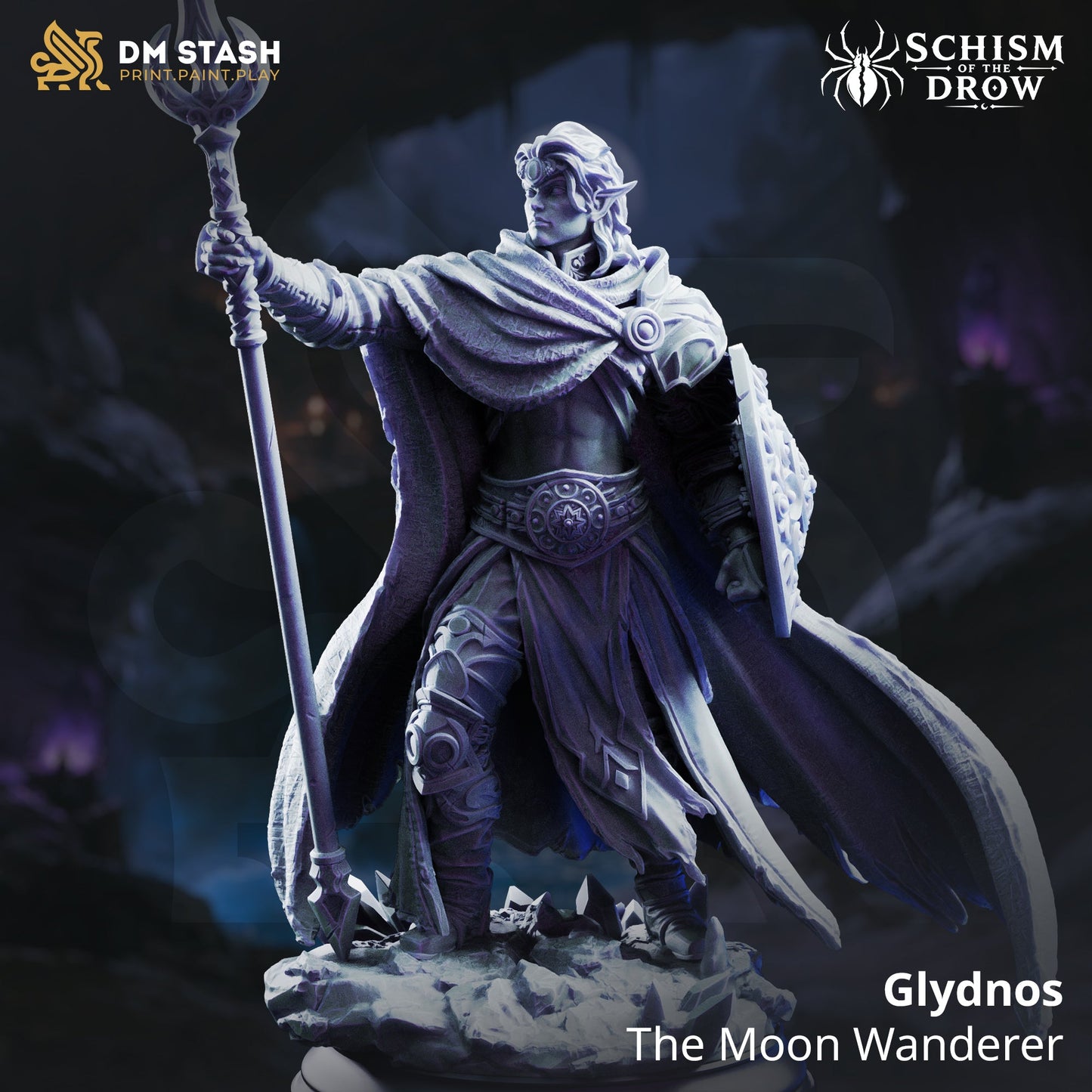 3D Printed Resin Miniature | 32mm Scale | Schism of the Drow - Elf, Drow Six Sided Society
