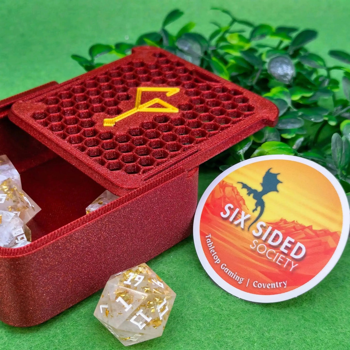 Handmade dice set of 7 | Green Six Sided Society