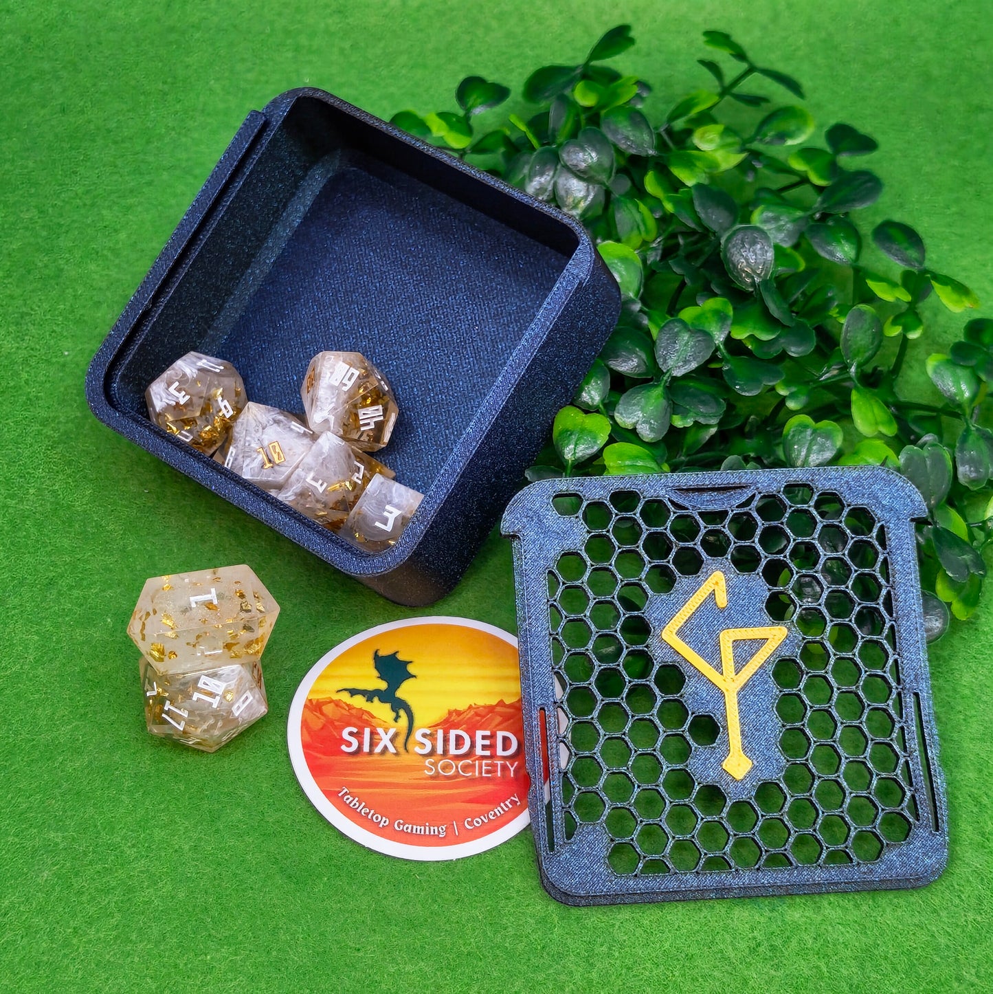 Handmade dice set of 7 | Golden