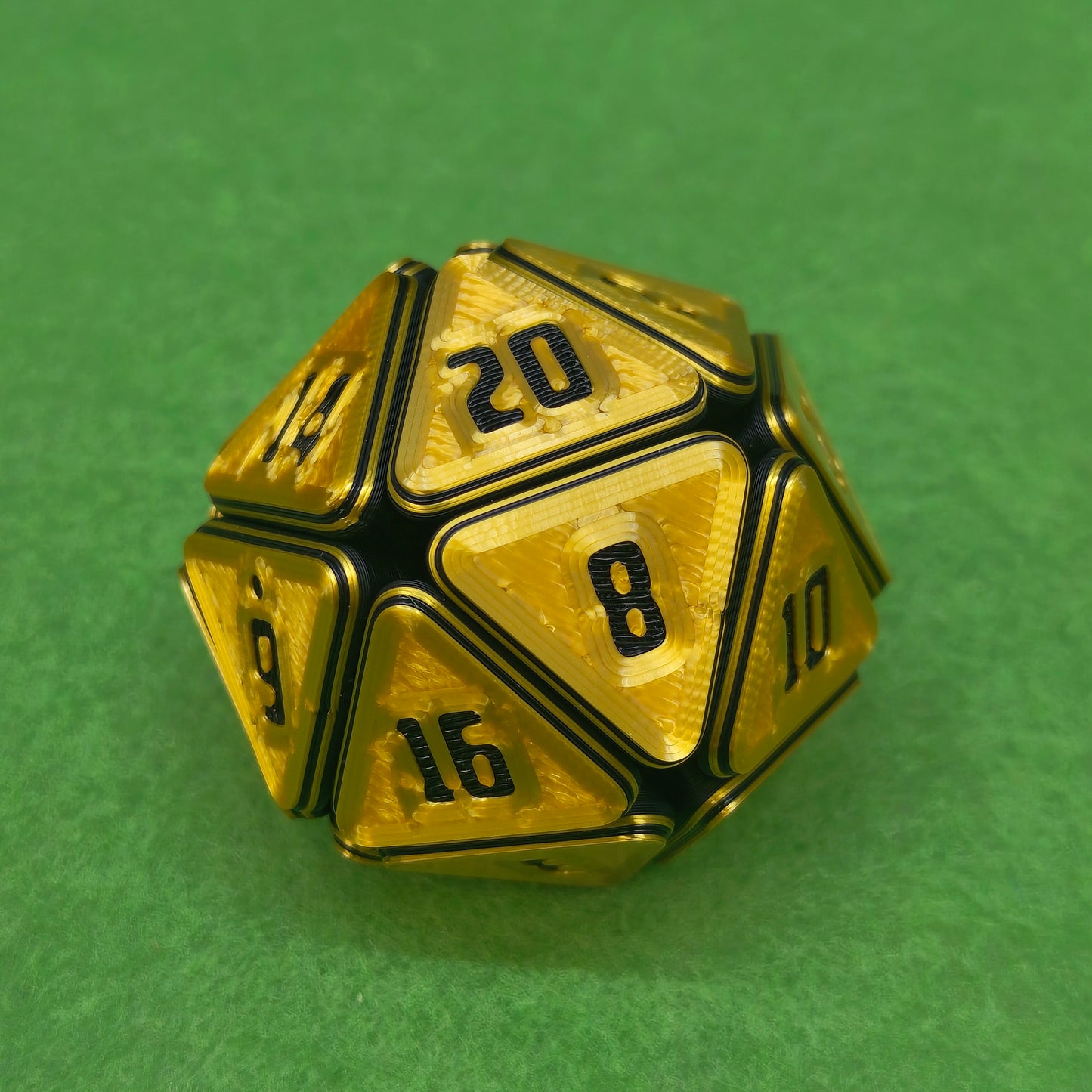 Flexi D20 Glossy | 3D Printed Fidget Dice for Tabletop Gamers & RPG Fans