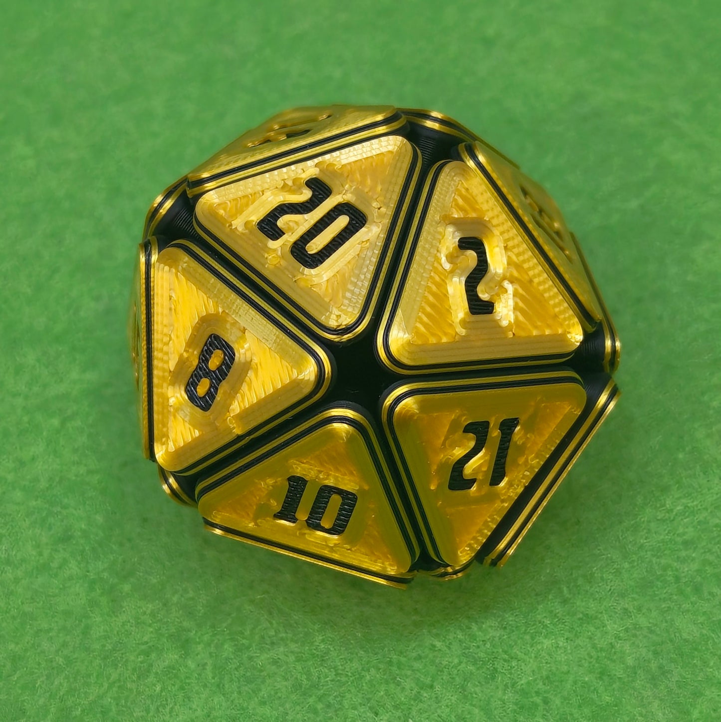 Flexi D20 Glossy | 3D Printed Fidget Dice for Tabletop Gamers & RPG Fans