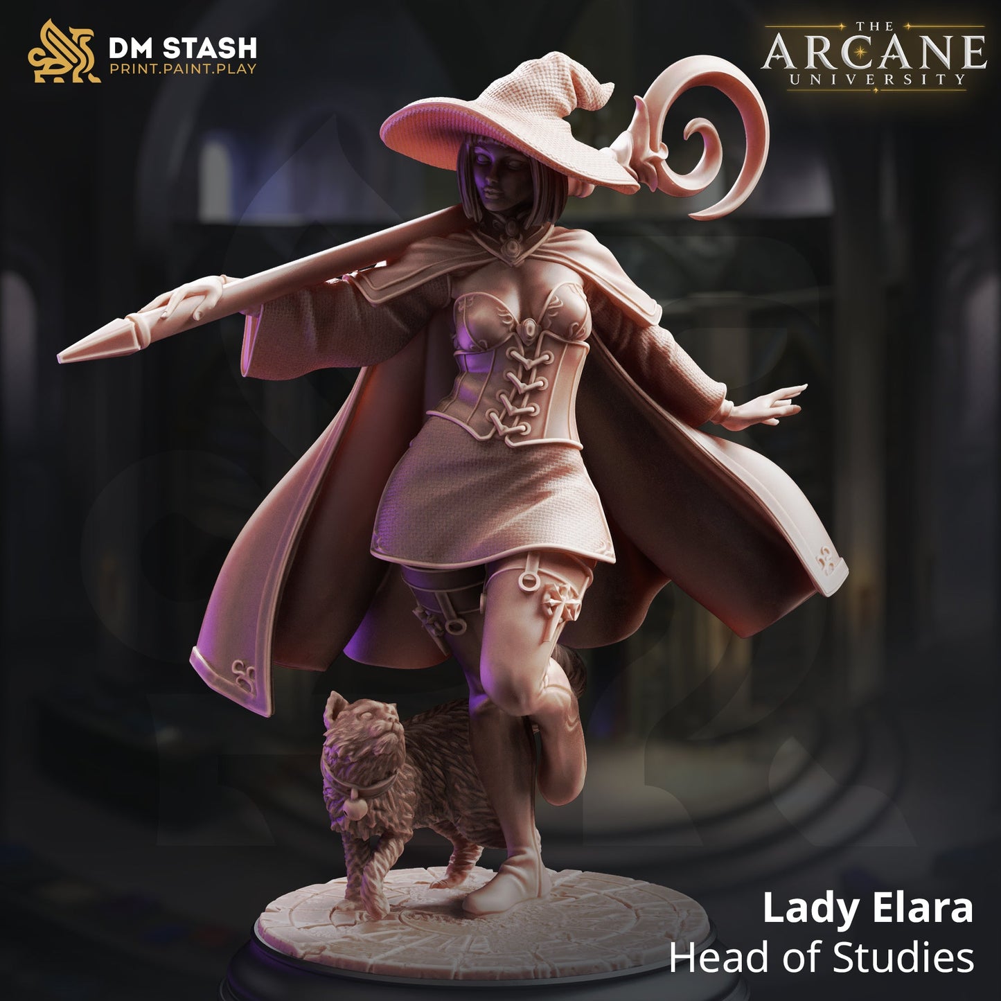 3D Printed Resin Miniature | 32mm Scale | The Arcane Univesity - Human Six Sided Society