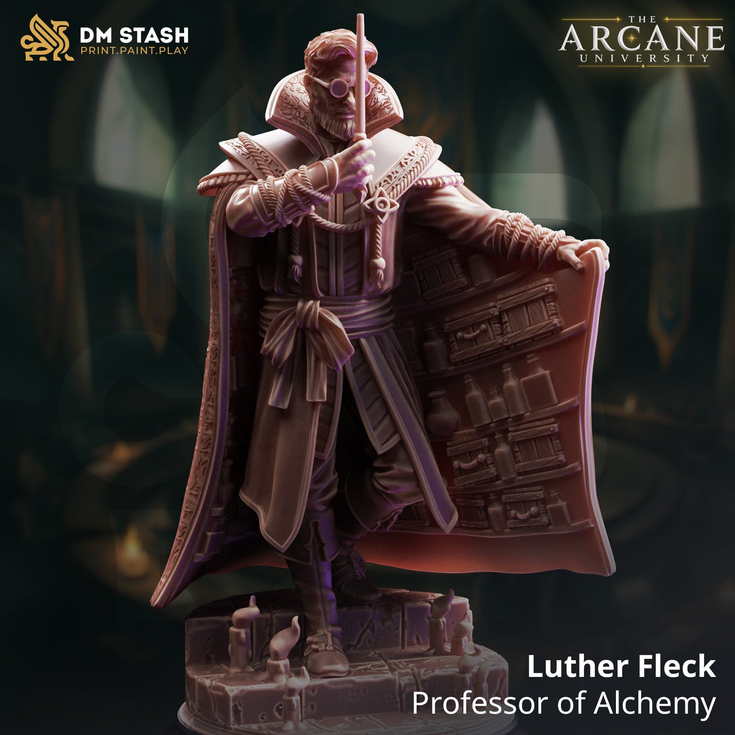 3D Printed Resin Miniature | 32mm Scale | The Arcane Univesity - Human Six Sided Society