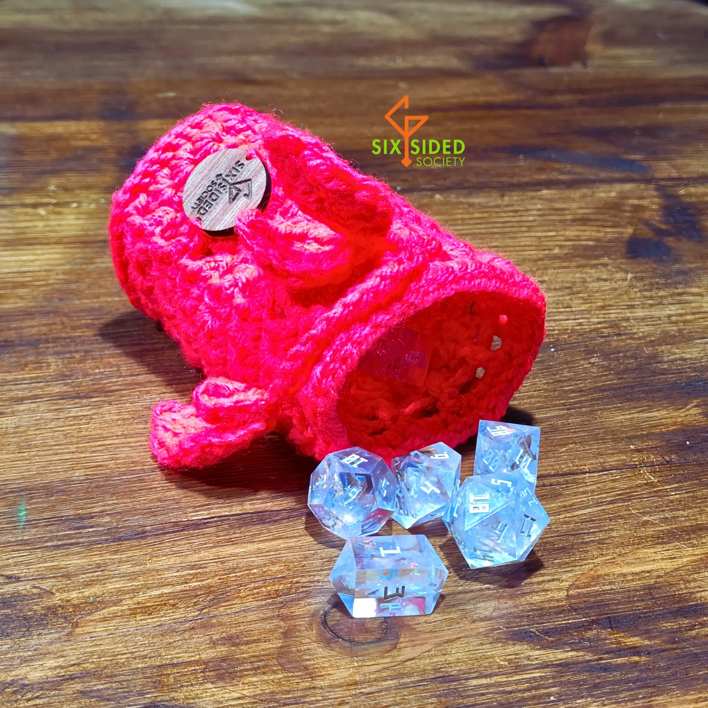 Vibrant Neon Crochet Dice Bag | Bold Style for Your Math Rocks! Six Sided Society