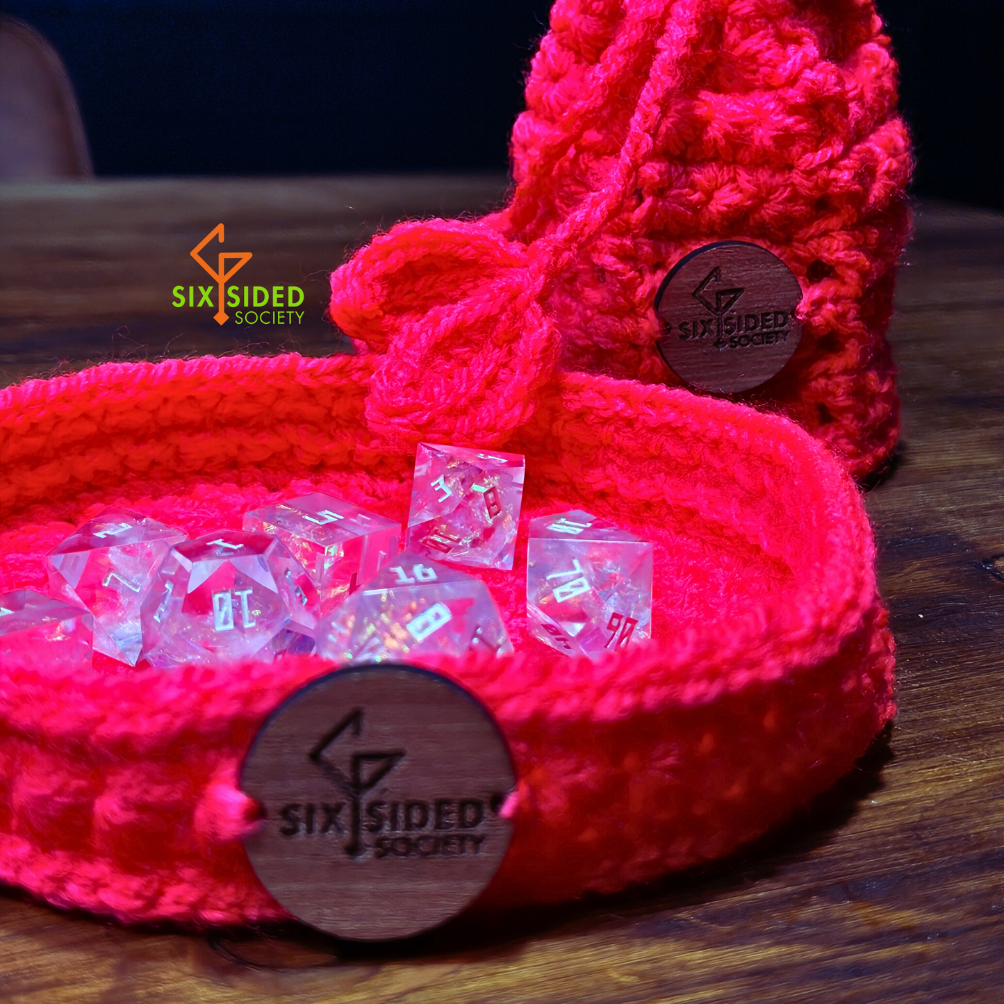 Vibrant Neon Crochet Dice Tray | Bold, Fun, and Functional!
