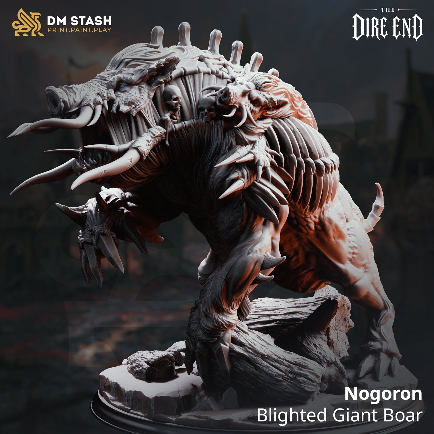 3D Printed Resin Miniature | Large Monstrosity | Blighted Giant Boar Six Sided Society