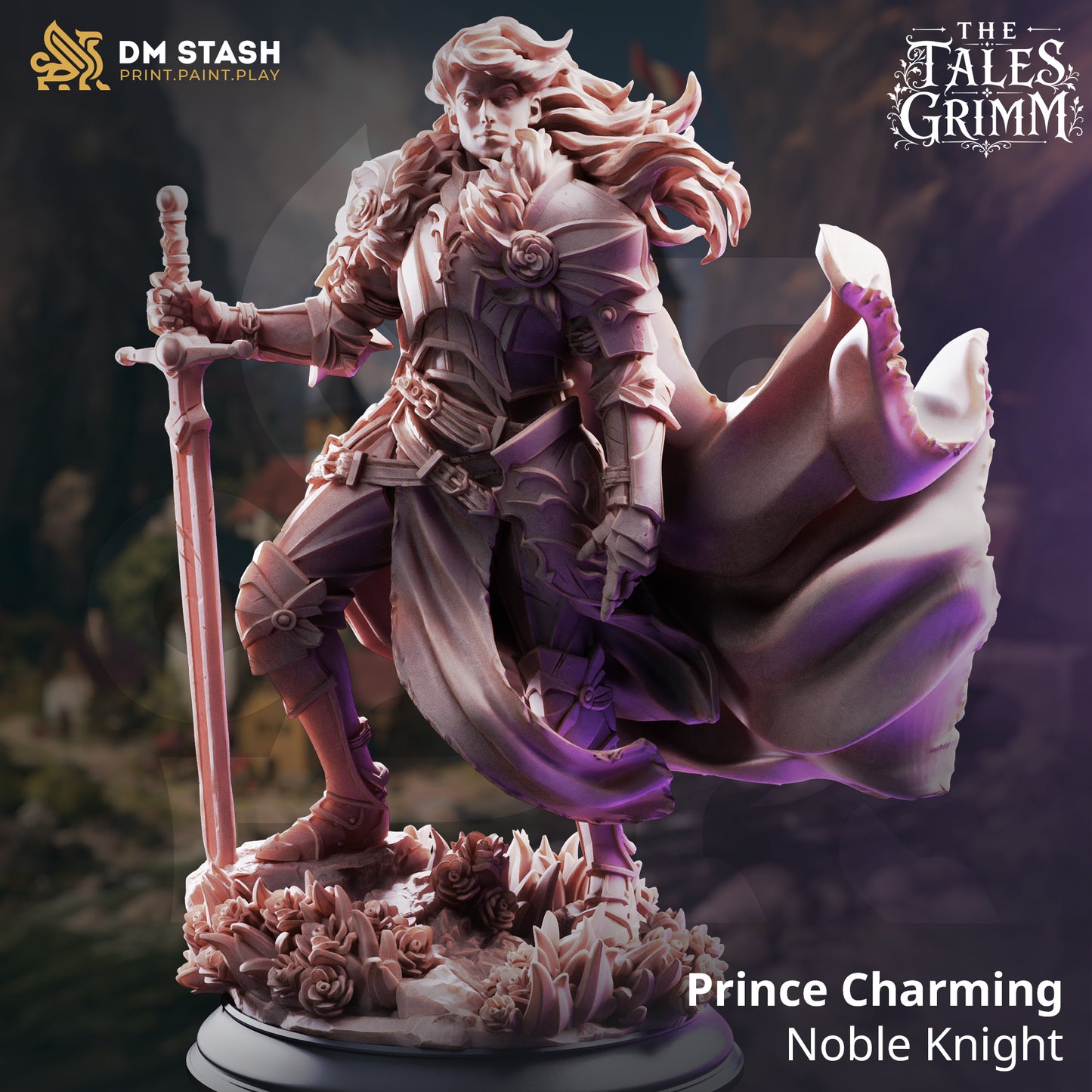 3D Printed Resin Miniature | 32mm Scale | The Tales Grimm - Human Noble Knight