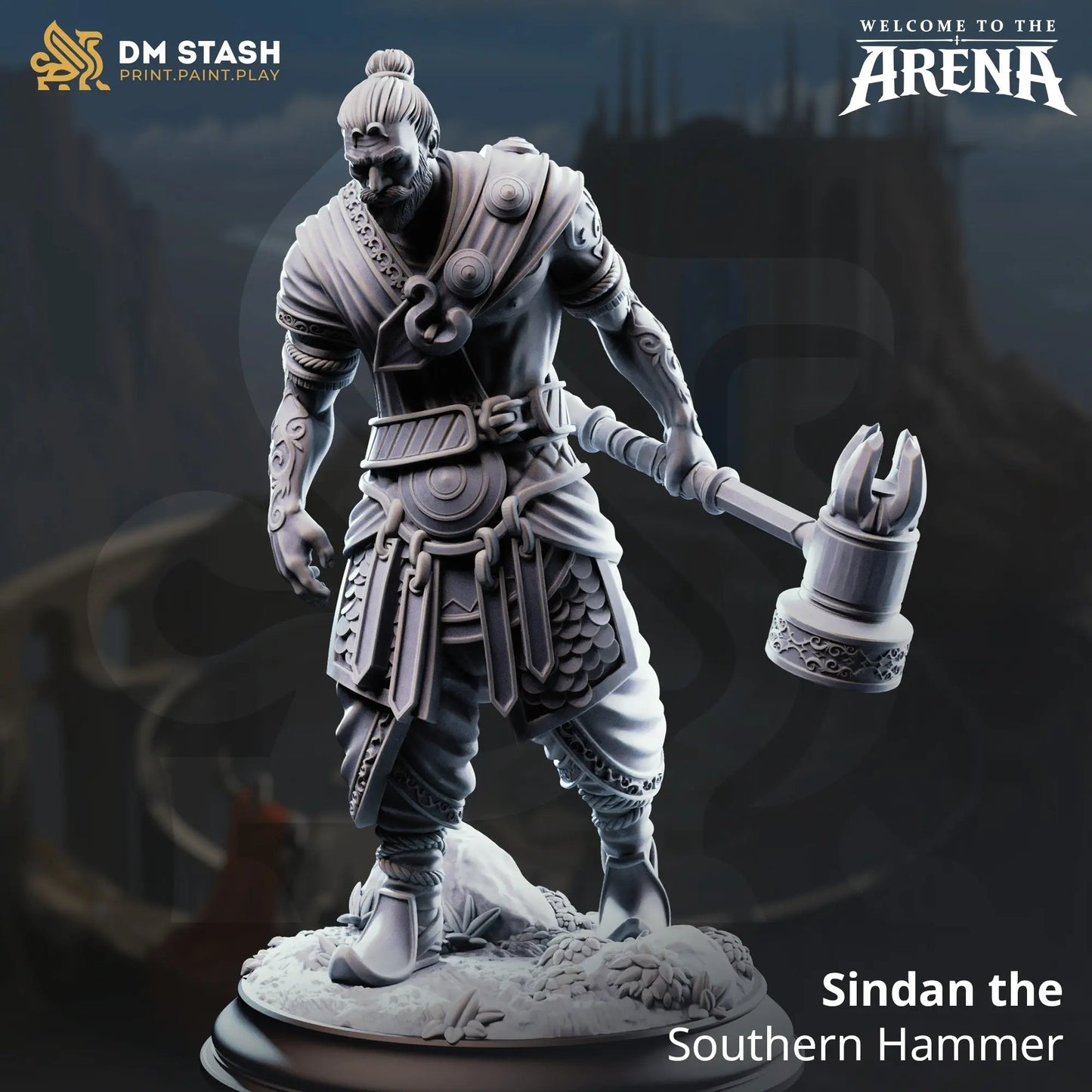 3D Printed Resin Miniature | 32mm Scale | The Arena - Humanoid Six Sided Society