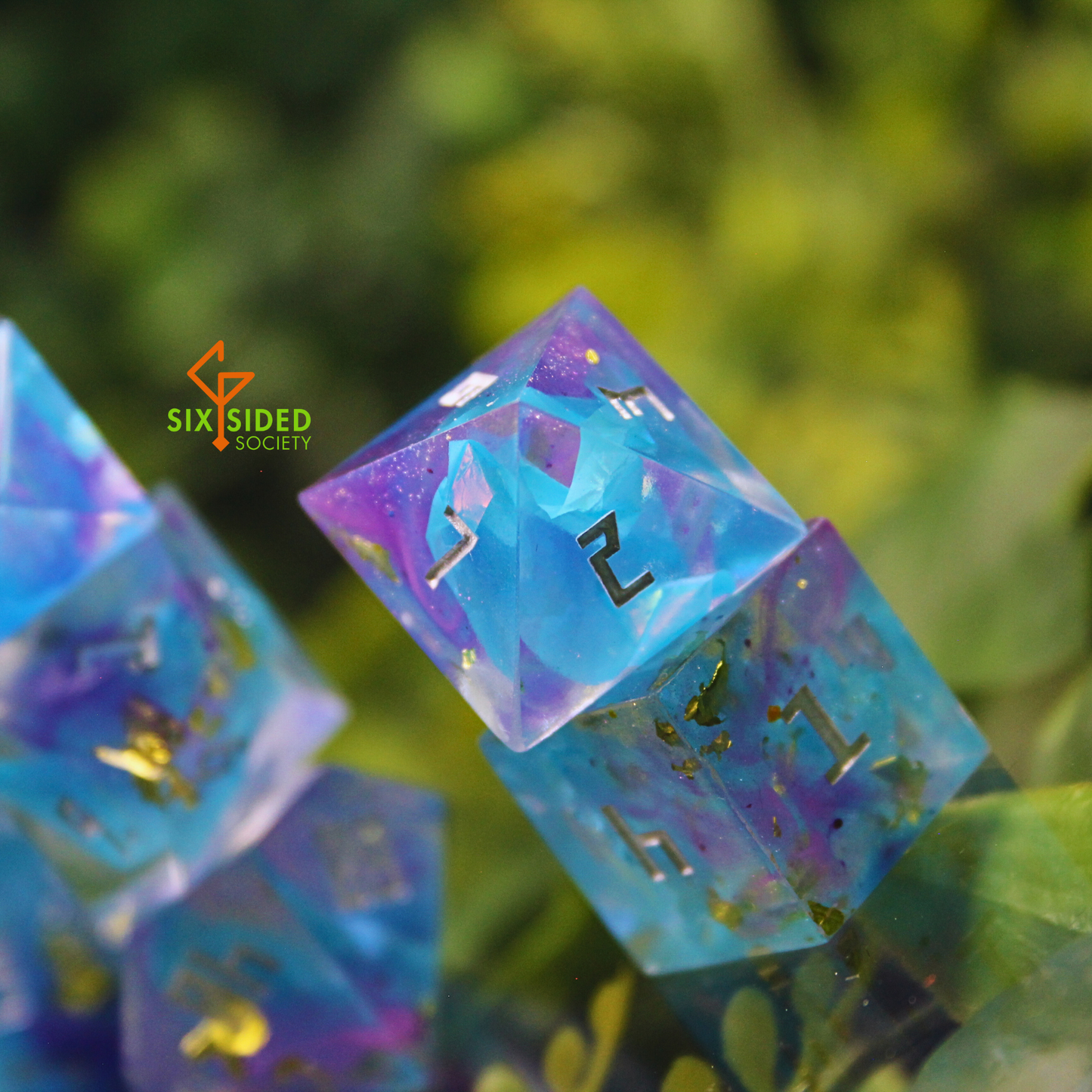 Handmade dice set of 7 | Purple