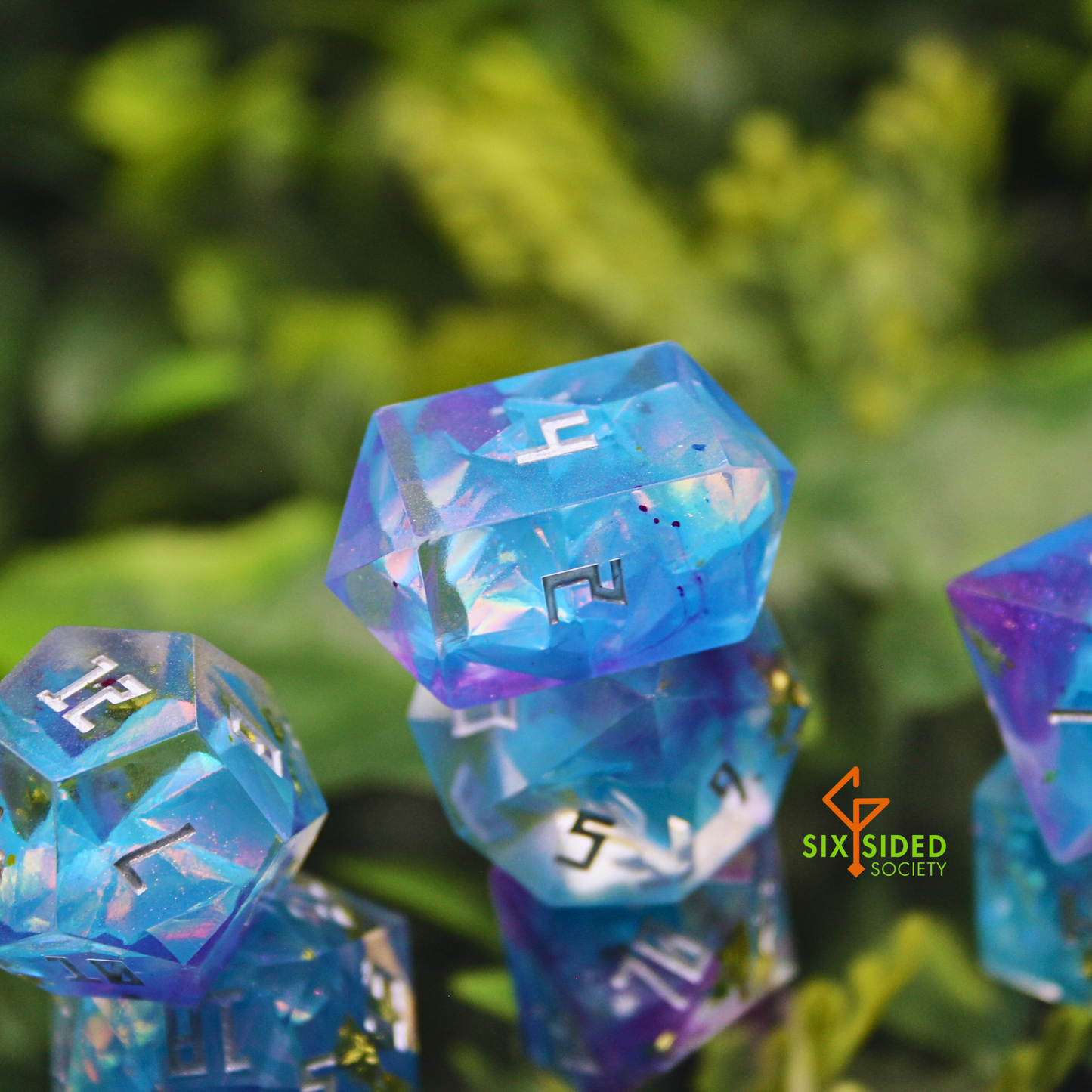 Handmade dice set of 7 | Purple
