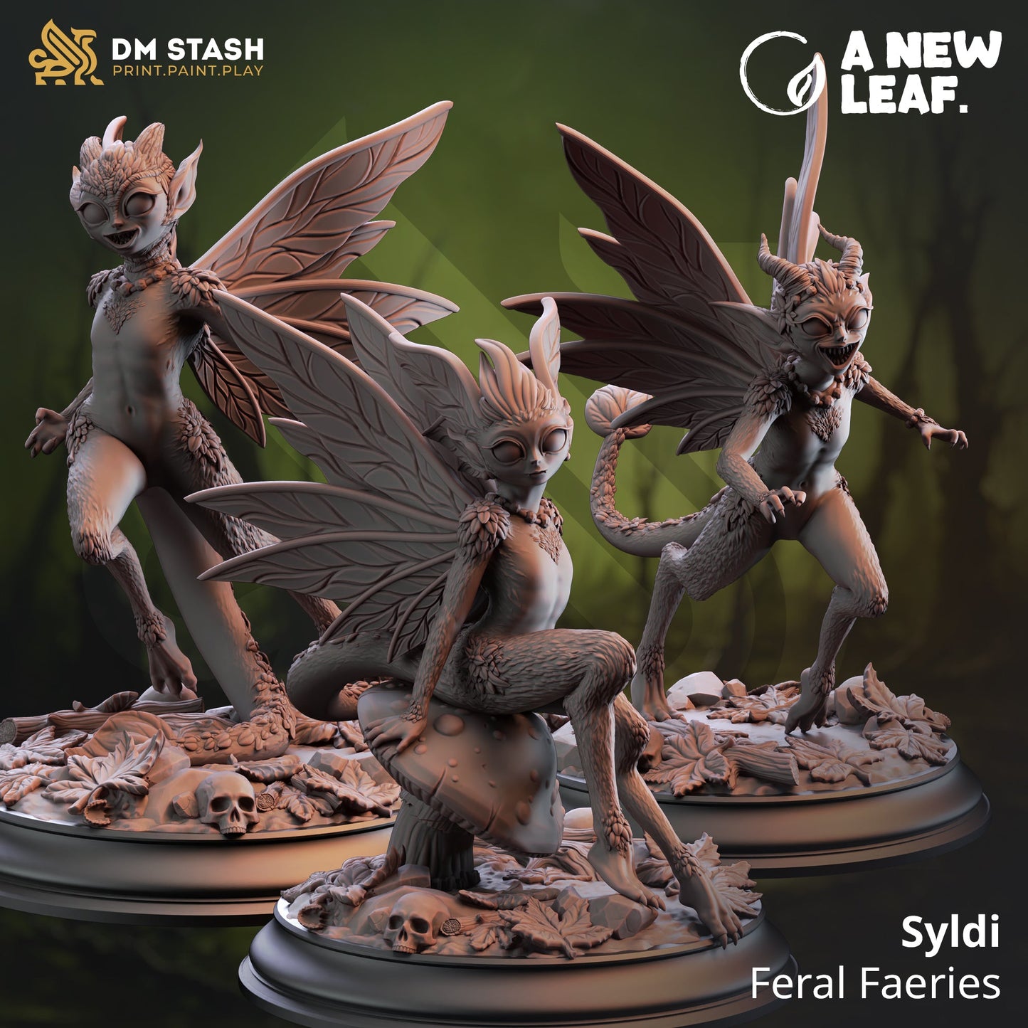 3D Printed Resin Miniature | Small Monsters | Three Feral Faeries Six Sided Society