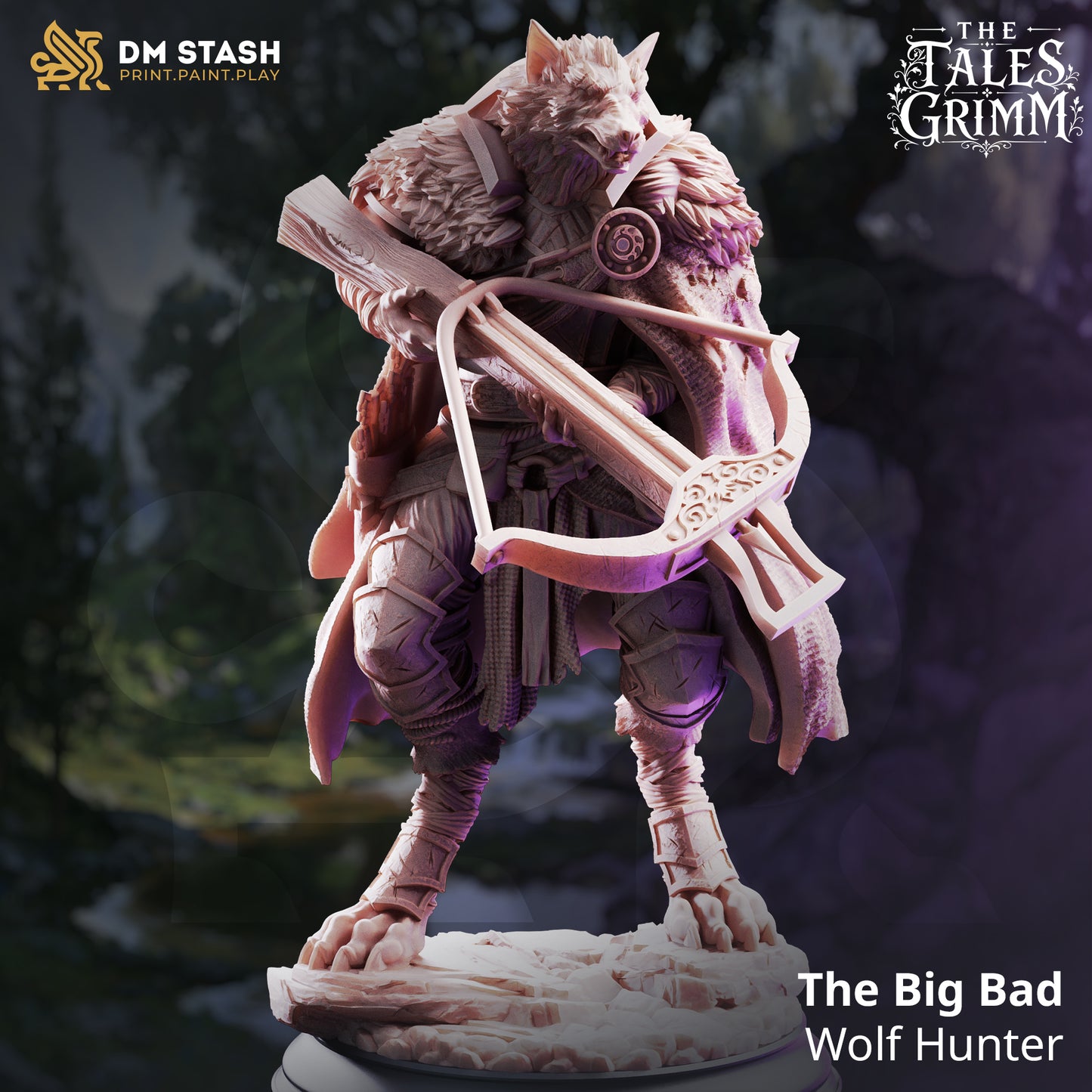 3D Printed Resin Miniature | 32mm Scale | The Tales Grimm - Wolf Hunter