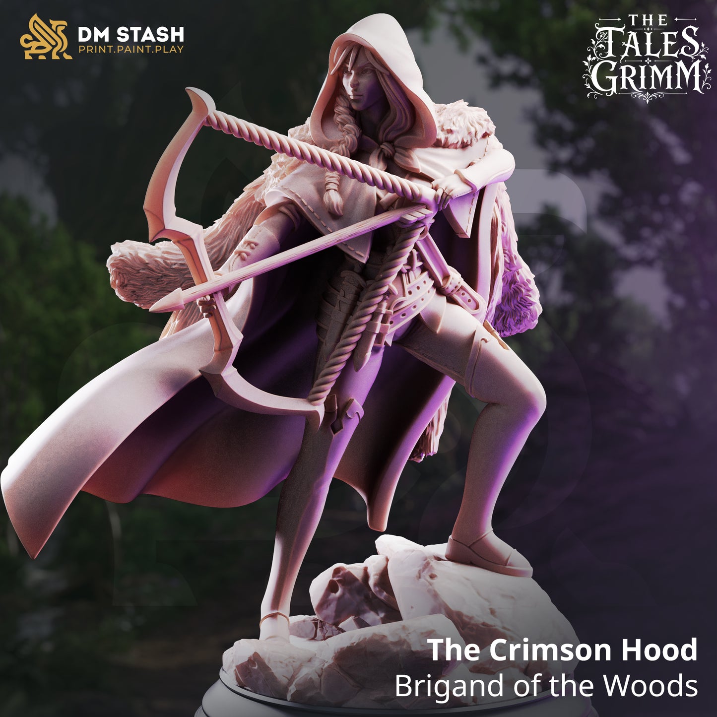 3D Printed Resin Miniature | 32mm Scale | The Tales Grimm - The Crimson Hood