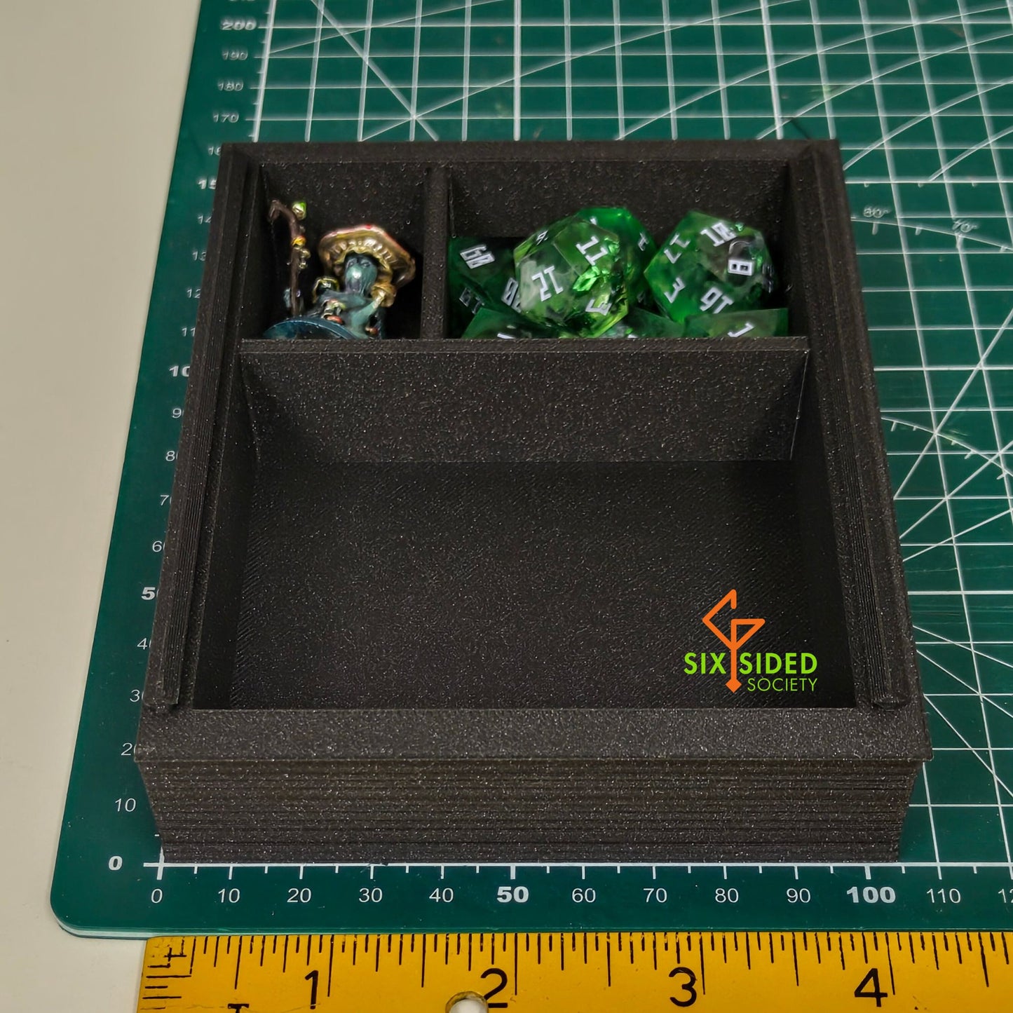 3D-printed book-shaped trinket box for tabletop gaming dice, miniatures, and cards – perfect Dungeons & Dragons storage solution with magnetic closure and nature-inspired design, ideal for RPG players and collectors in Coventry.
