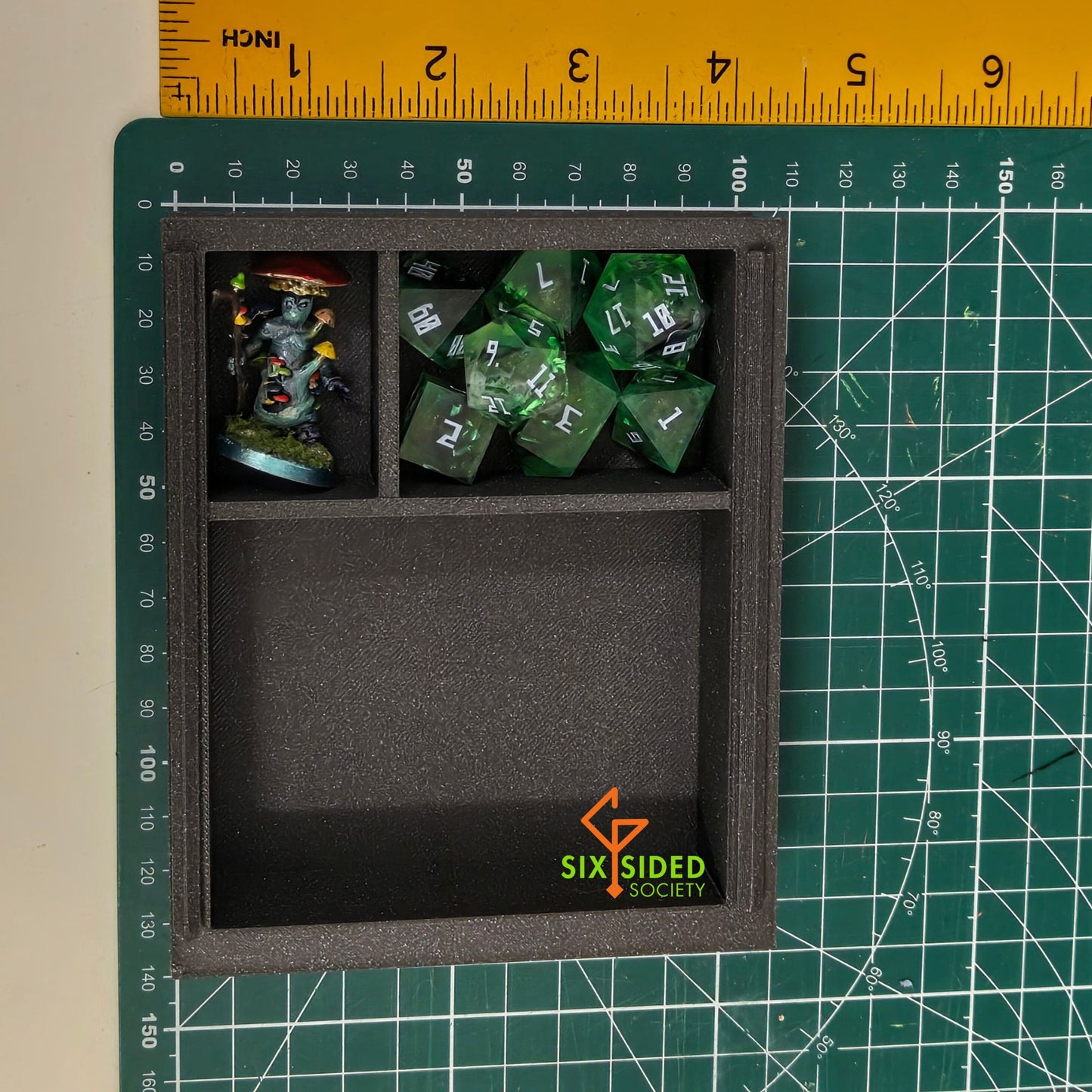 3D-printed book-shaped trinket box for tabletop gaming dice, miniatures, and cards – perfect Dungeons & Dragons storage solution with magnetic closure and nature-inspired design, ideal for RPG players and collectors in Coventry.
