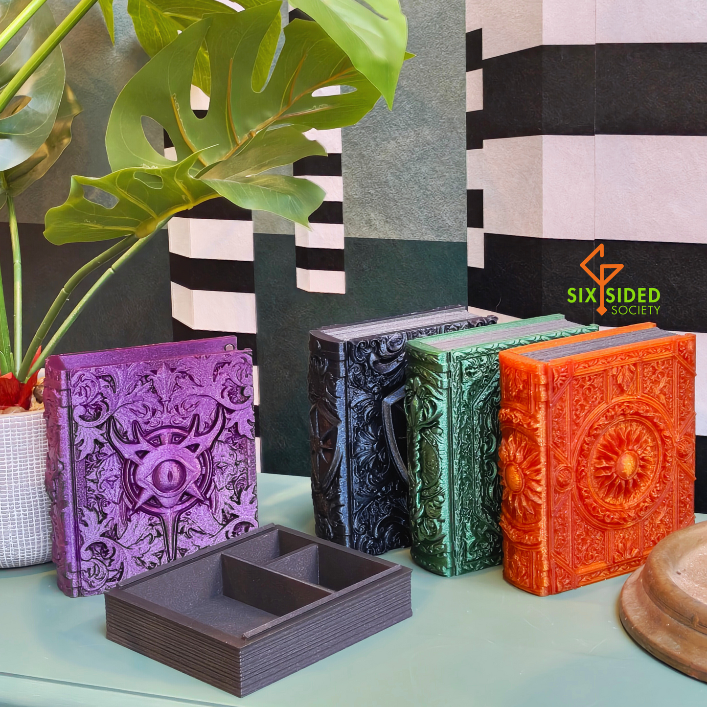 3D Printed Book | Dice + Cards + Mini Storage Box | Dragon Tome