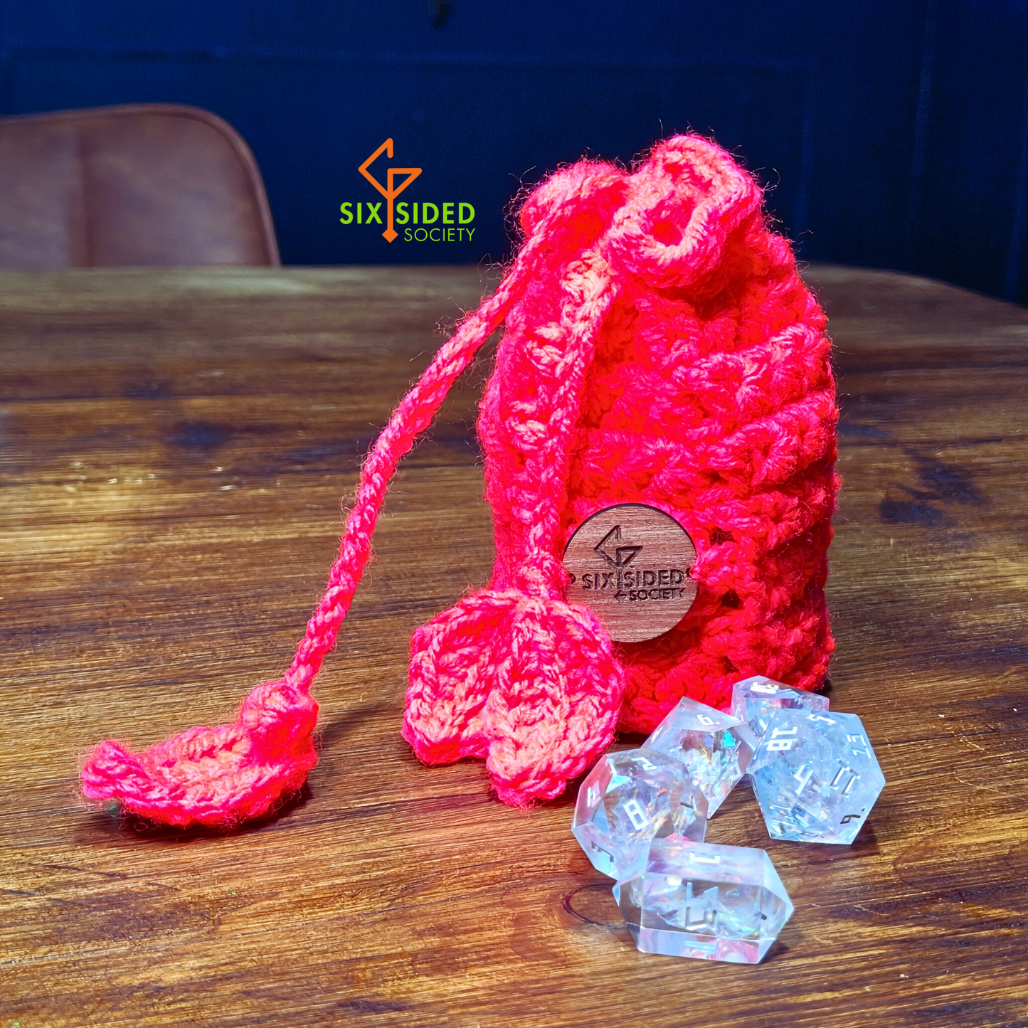 Vibrant Neon Crochet Dice Bag | Bold Style for Your Math Rocks!