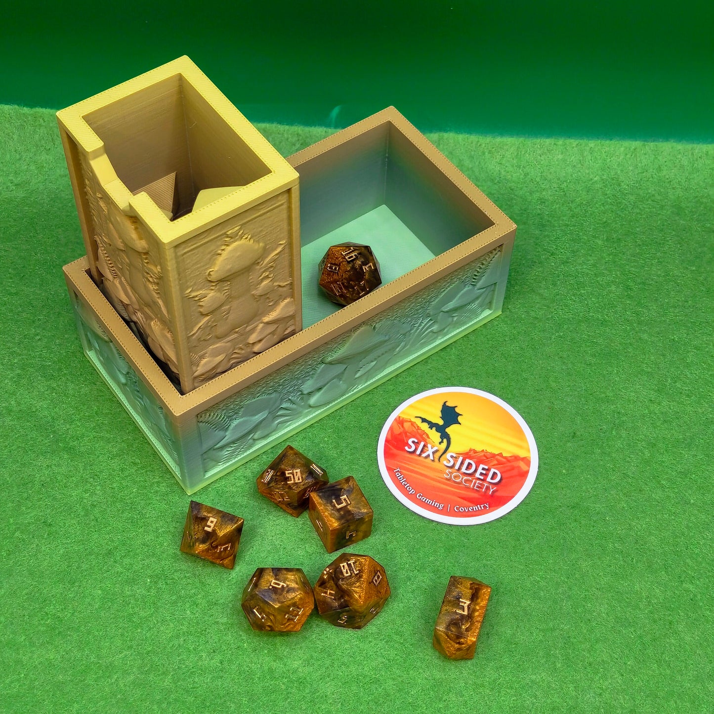 Durable PLA 3D printed dice tower for Dungeons & Dragons and other tabletop games