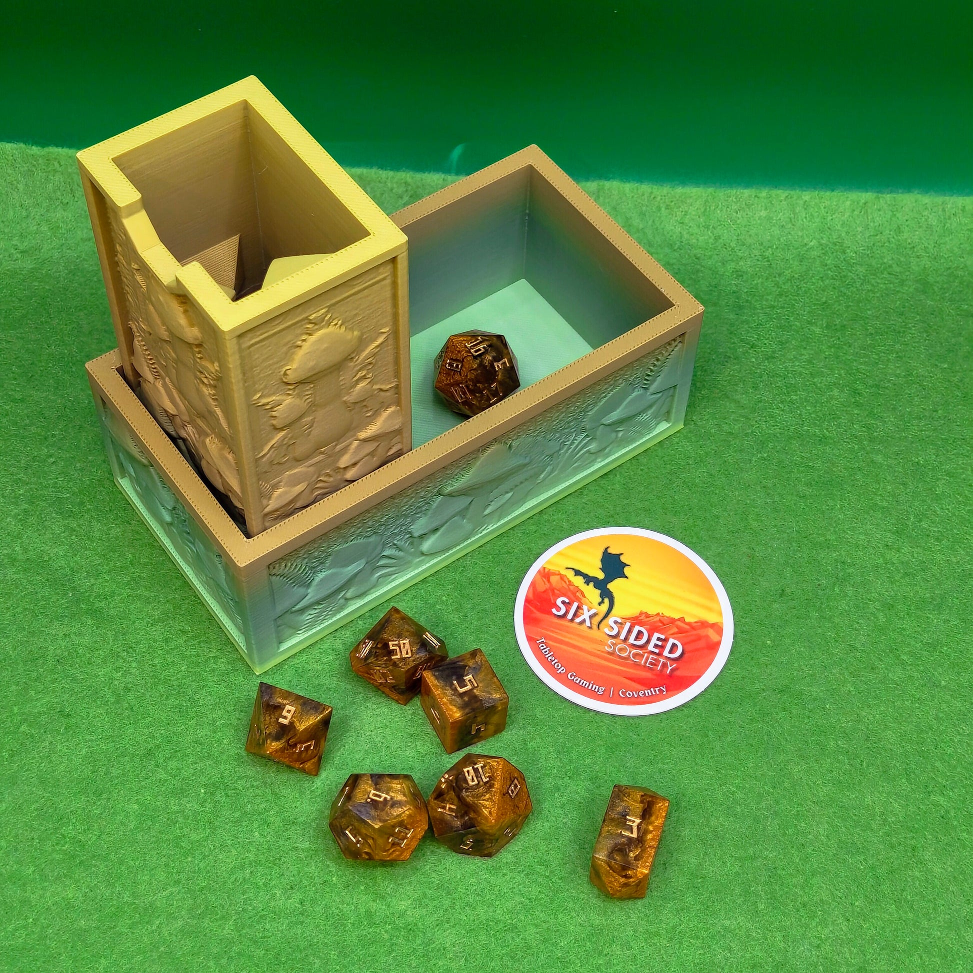 Durable PLA 3D printed dice tower for Dungeons & Dragons and other tabletop games