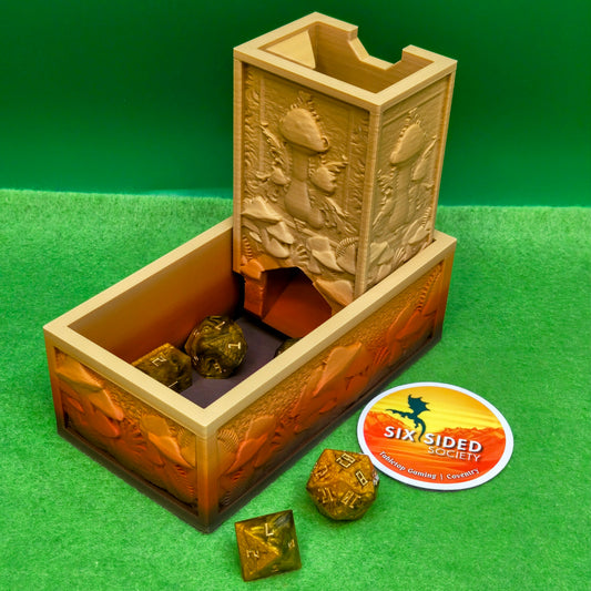 3D Printed Autumn Mushroom Folding Dice Tower for Dungeons & Dragons and tabletop RPGs