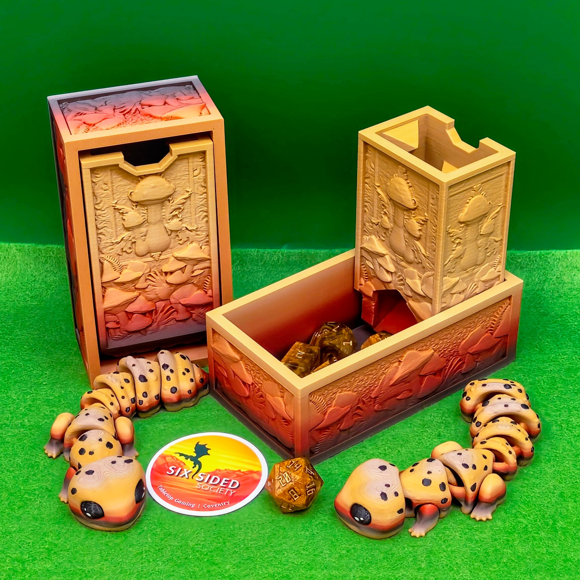 Portable folding dice tower with mushroom design – perfect D&D and Pathfinder accessory