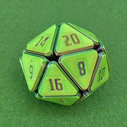 D&D squishable dice, fidget D20, 3D printed gaming accessories, tabletop RPG stress relief toy, gift for Dungeons and Dragons players, squishy D20 for TTRPG gamers.