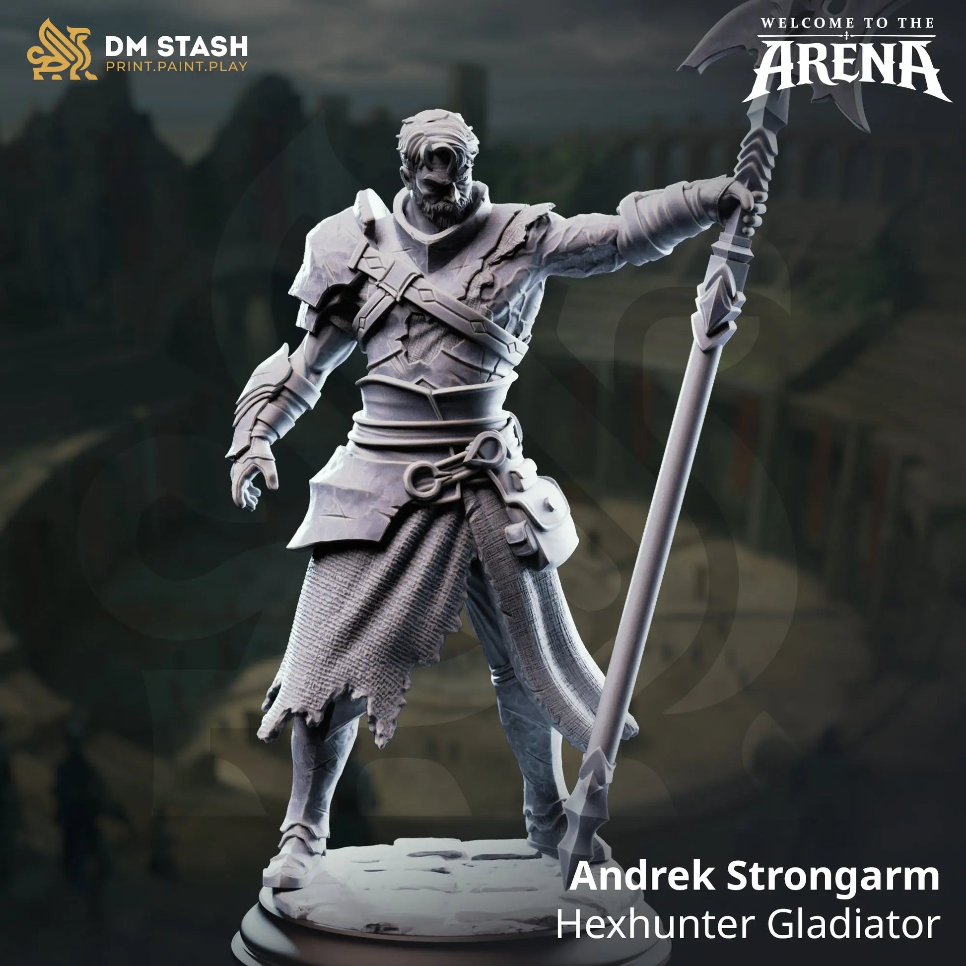3D Printed Resin Miniature | 32mm Scale | The Arena - Human Six Sided Society