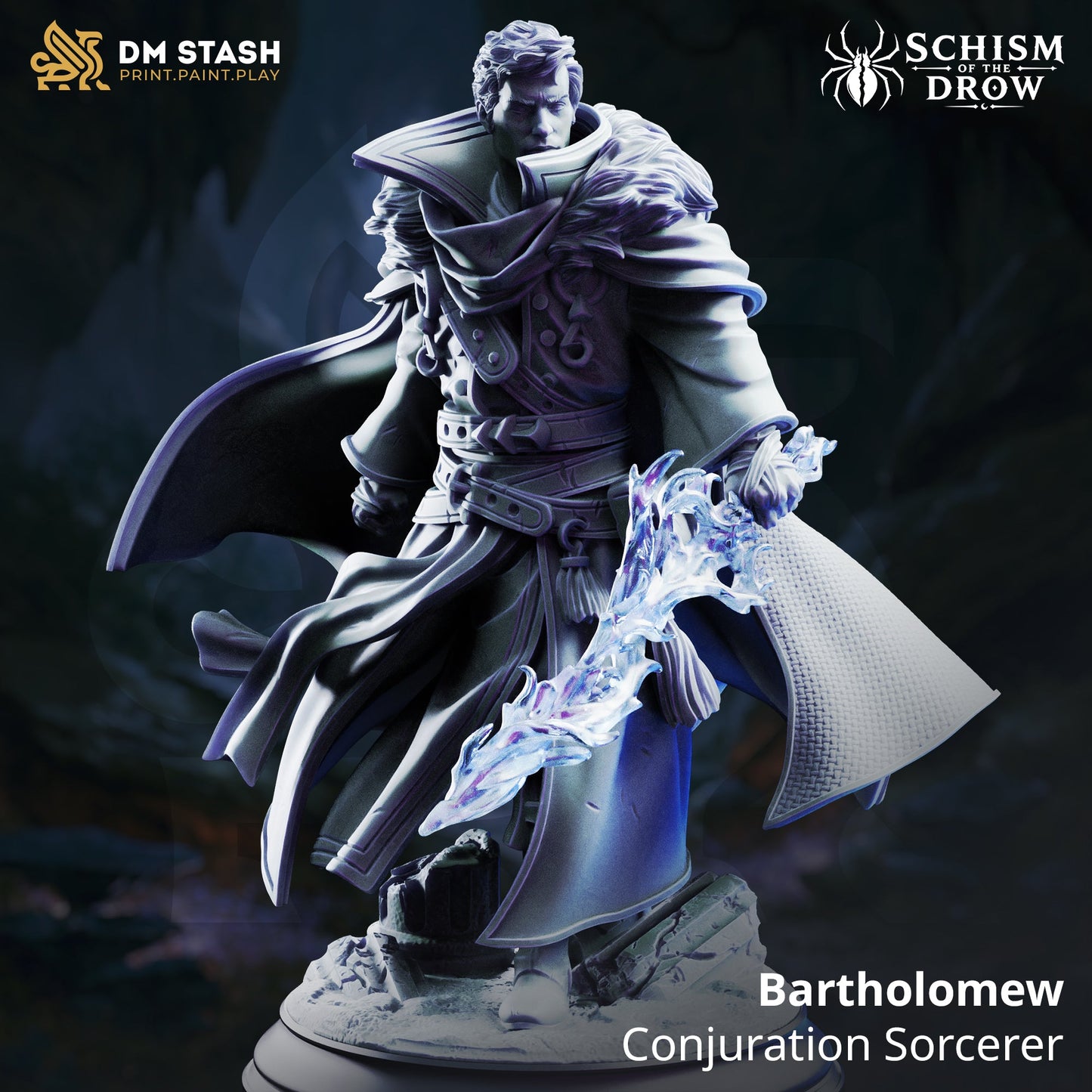 3D Printed Resin Miniature | 32mm Scale | Schism of the Drow - Human Six Sided Society
