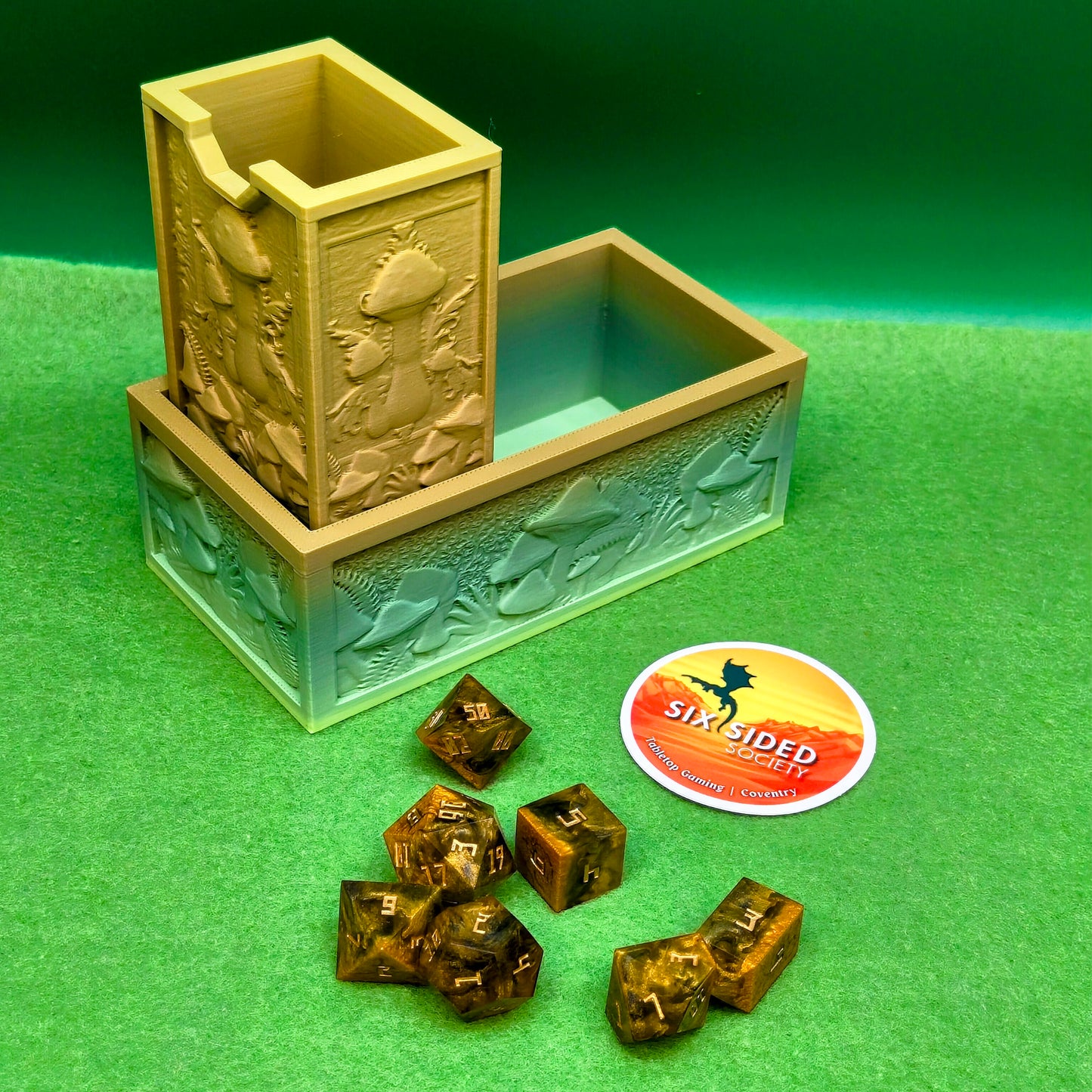 Whimsical RPG dice tower – 3D printed mushroom theme for TTRPG sessions