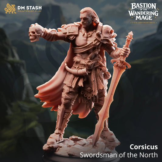 3D Printed Resin Miniature | 32mm Scale | Wandering Mage - Human Six Sided Society
