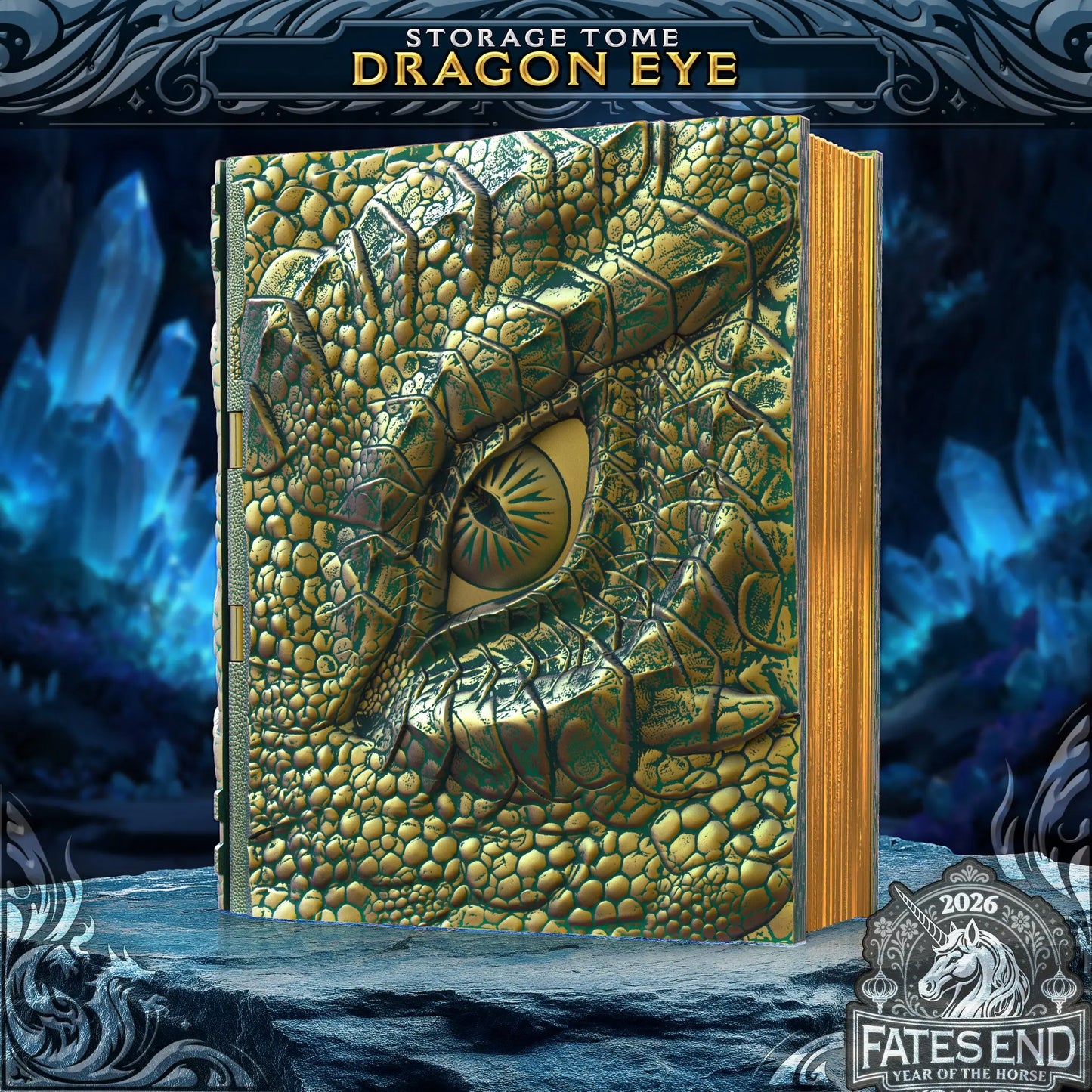 Dragon Eye Tome | 3D Printed Book | Dice + Cards + Mini Storage Box Six Sided Society