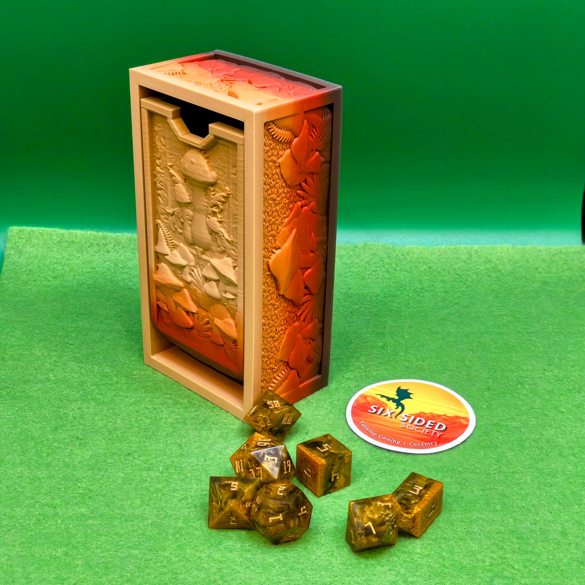 Woodland-themed folding dice tower – essential tabletop gaming accessory