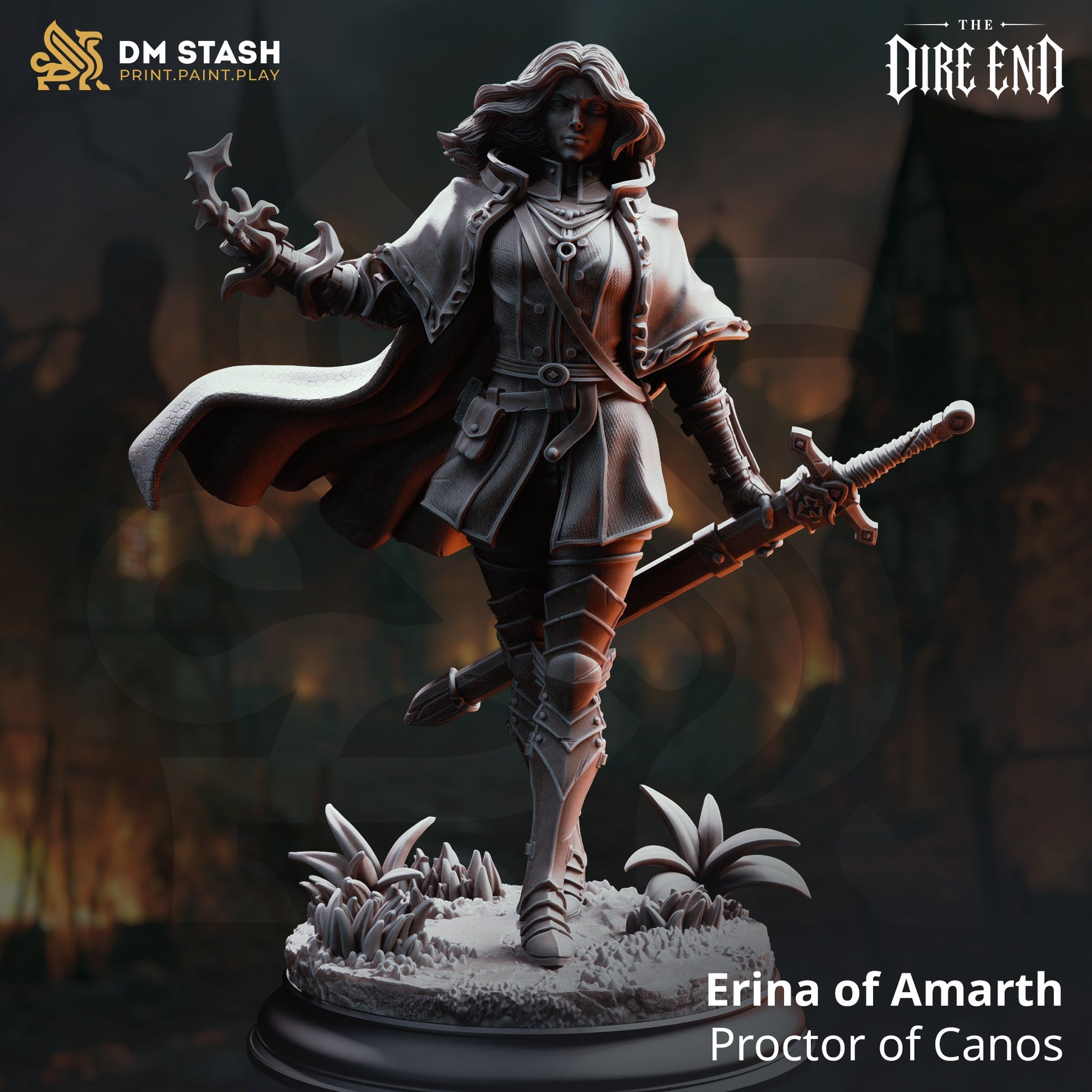 3D Printed Resin Miniature | 32mm Scale | The Dire End - Human Six Sided Society