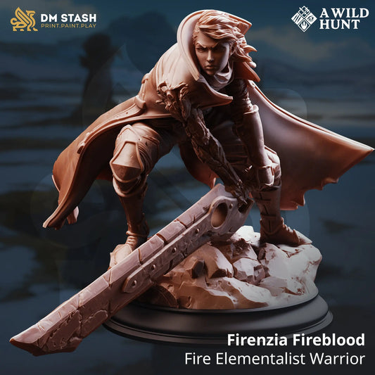 3D Printed Resin Miniature | 32mm Scale |  The Wild Hunt - Fire Elemental - Six Sided Society