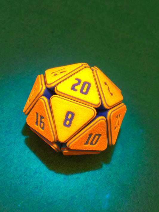 Flexi D20 | 3D Printed Fidget Dice for Tabletop Gamers & RPG Fans