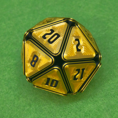 Flexi D20 Glossy | 3D Printed Fidget Dice for Tabletop Gamers & RPG Fans