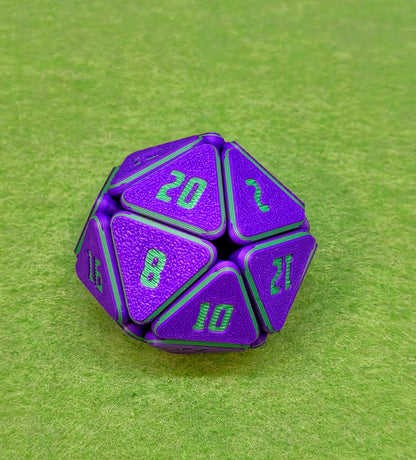 Squishy D20 | 3D Printed Fidget Dice for Tabletop Gamers & RPG Fans