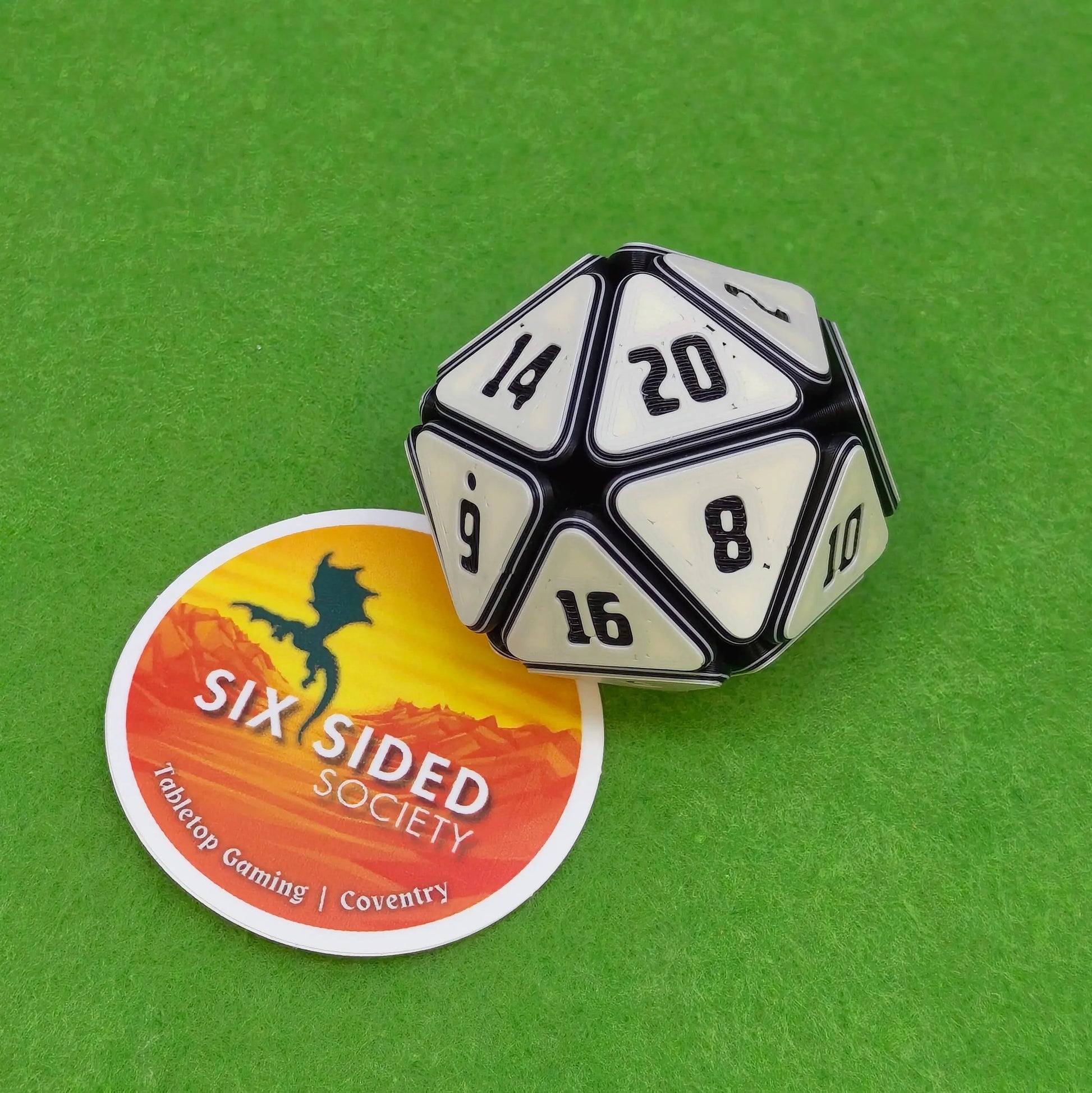 Fidget Dice | Smooth | 3D Printed Squishy D20 for Tabletop Gamers & RPG Fans Six Sided Society