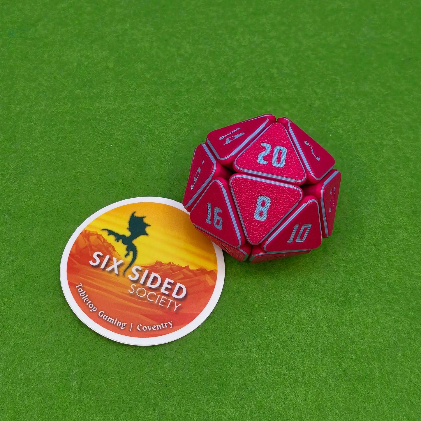 Fidget Dice | One Colour - Textured |3D Printed Squishy D20 for Tabletop Gamers & RPG Fans Six Sided Society