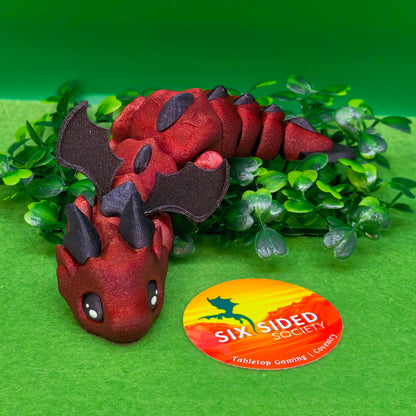 3D Printed Baby Dragon |  Fidget Gaming Buddy, Fantasy Decor & Collectible Gift - Six Sided Society